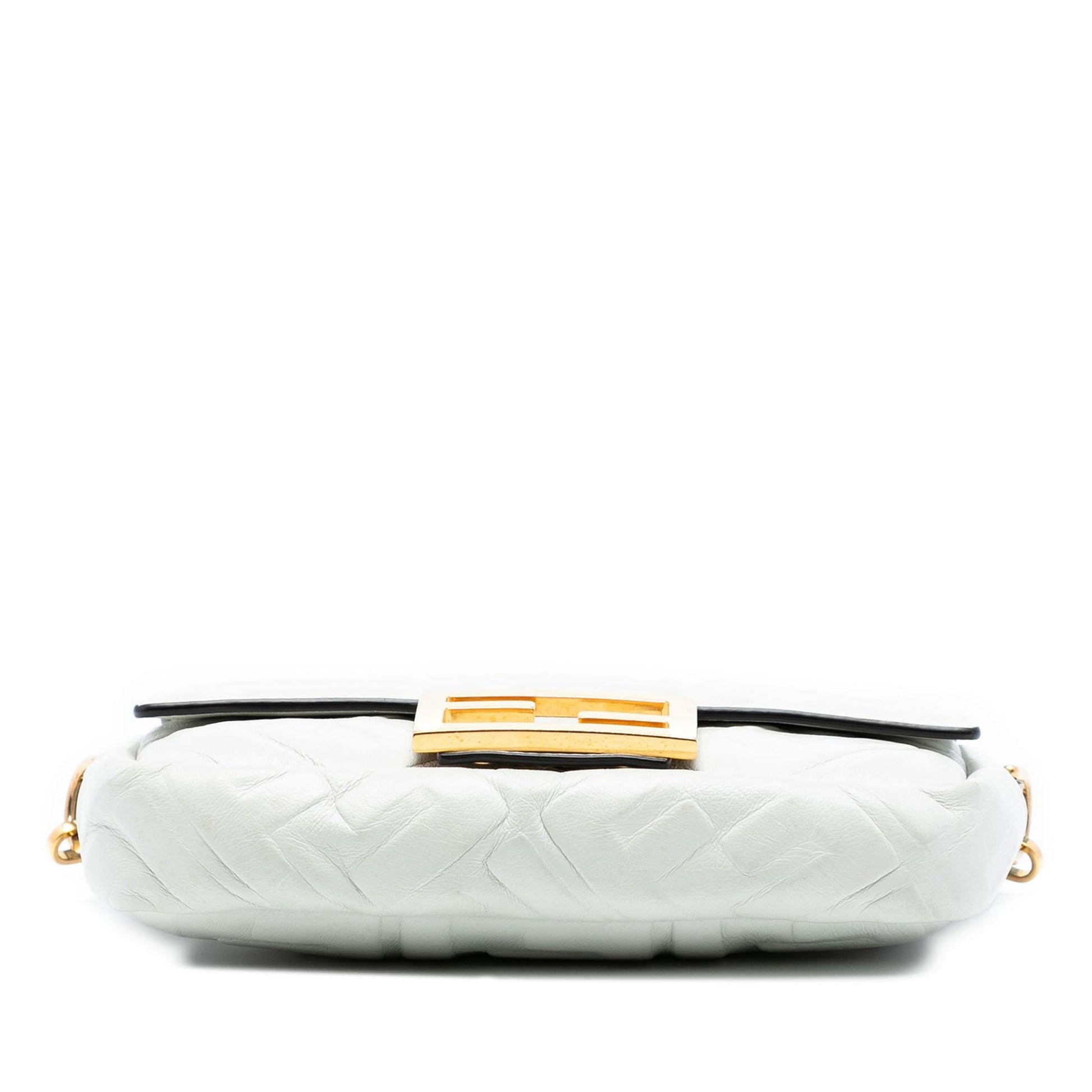 Fendi Zucca Baguette Satchel Leather Mini Embossed Satchel Bag