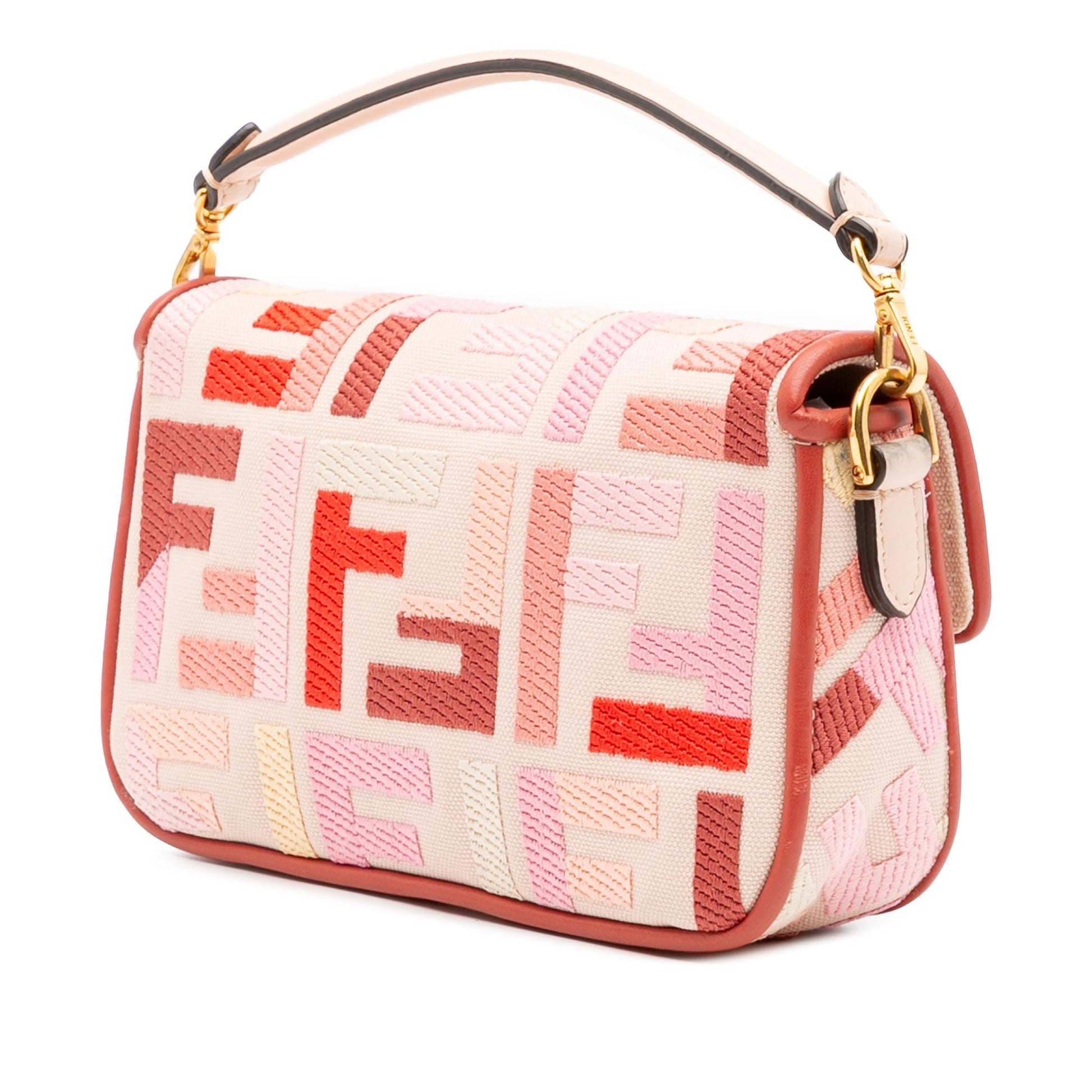 Fendi Zucca Baguette Satchel Mini Embroidered Satchel Bag