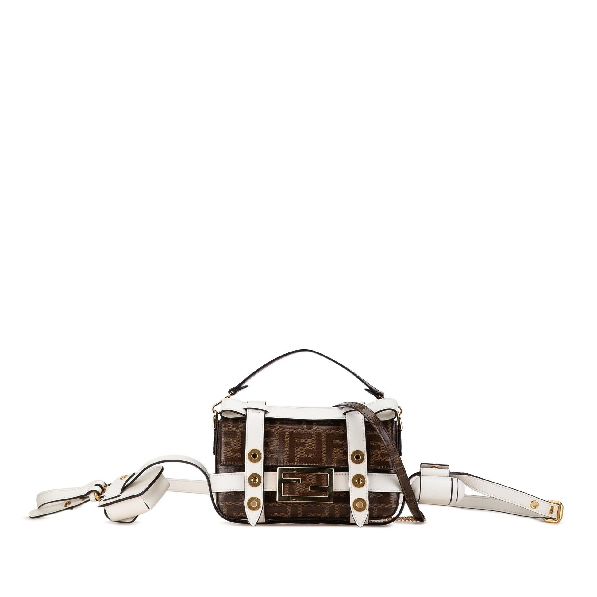 Fendi Zucca Glazed Fabric Cage Baguette Satchel Mini Satchel Bag Satchel Shg 7Cmbpu