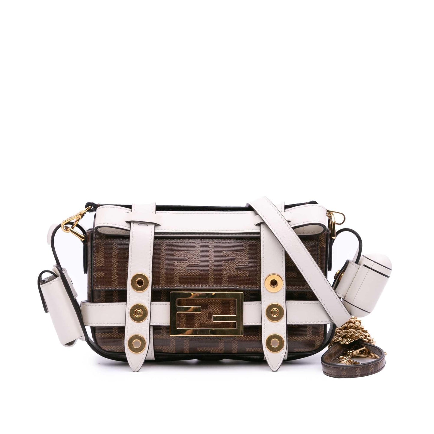 Fendi Zucca Glazed Fabric Cage Baguette Satchel Mini Satchel Bag