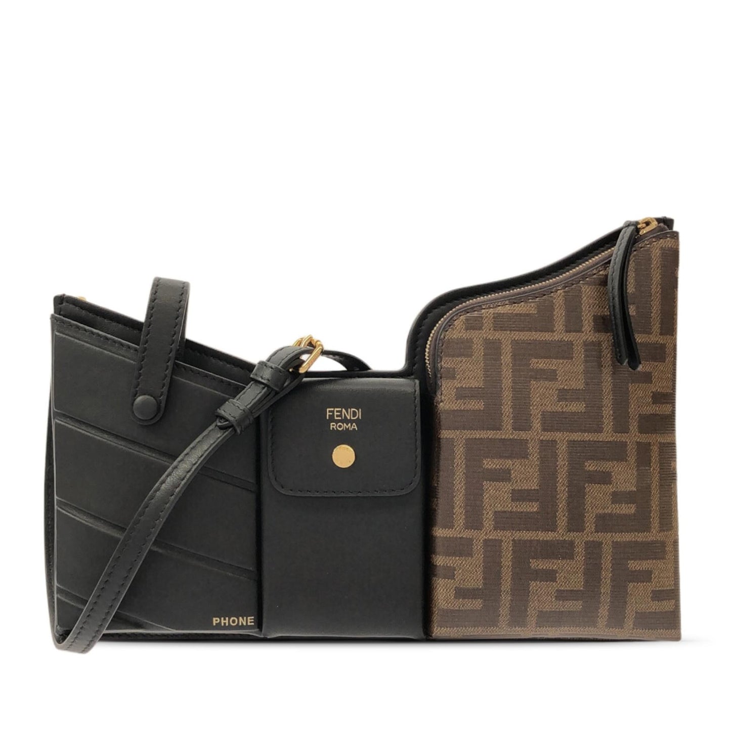 Fendi Zucca And Pocket Crossbody Shg Up2Clv Leather Mini Crossbody Bag