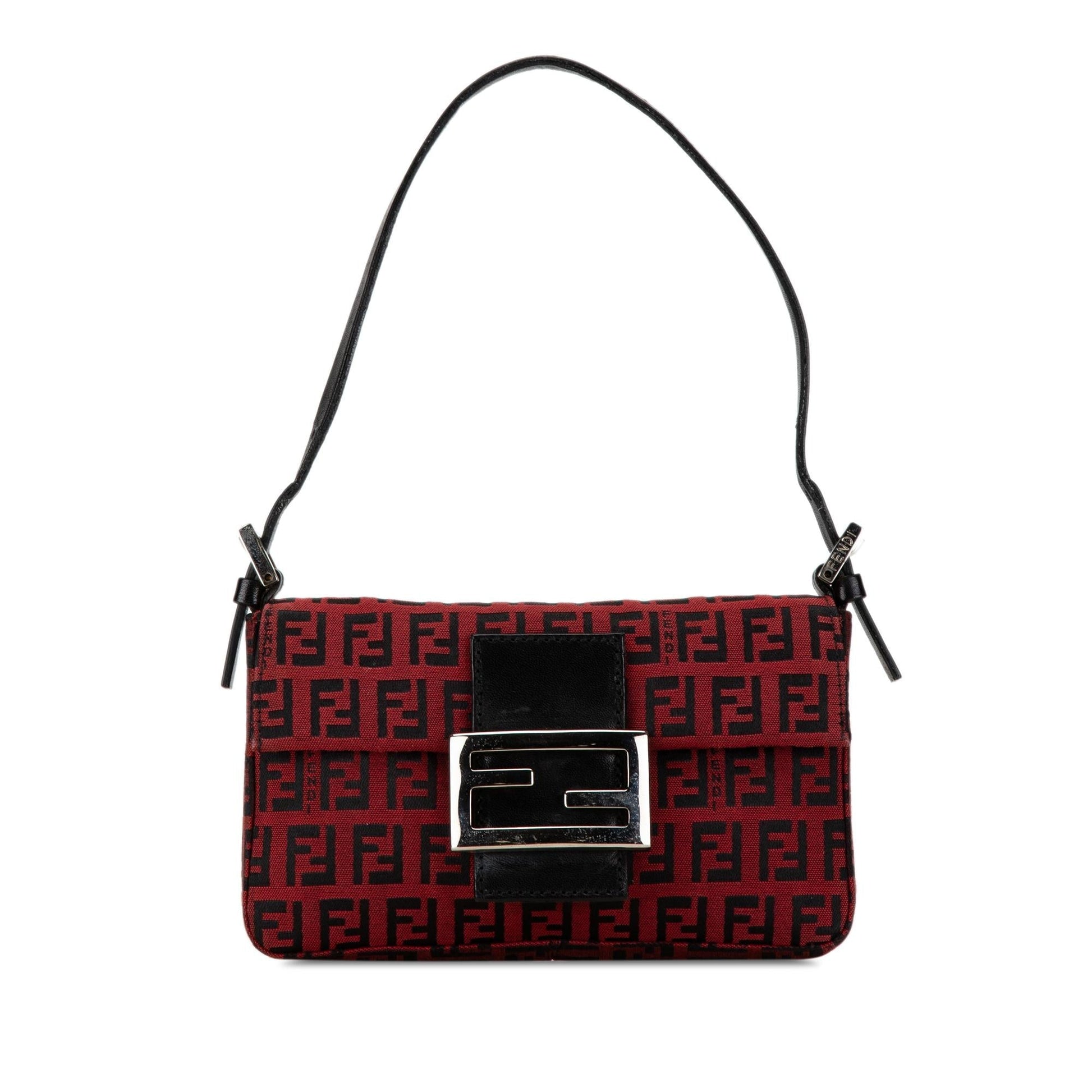 Fendi Zucchino Baguette Shoulder Bag Canvas Mini Baguette Shg Eyey0V