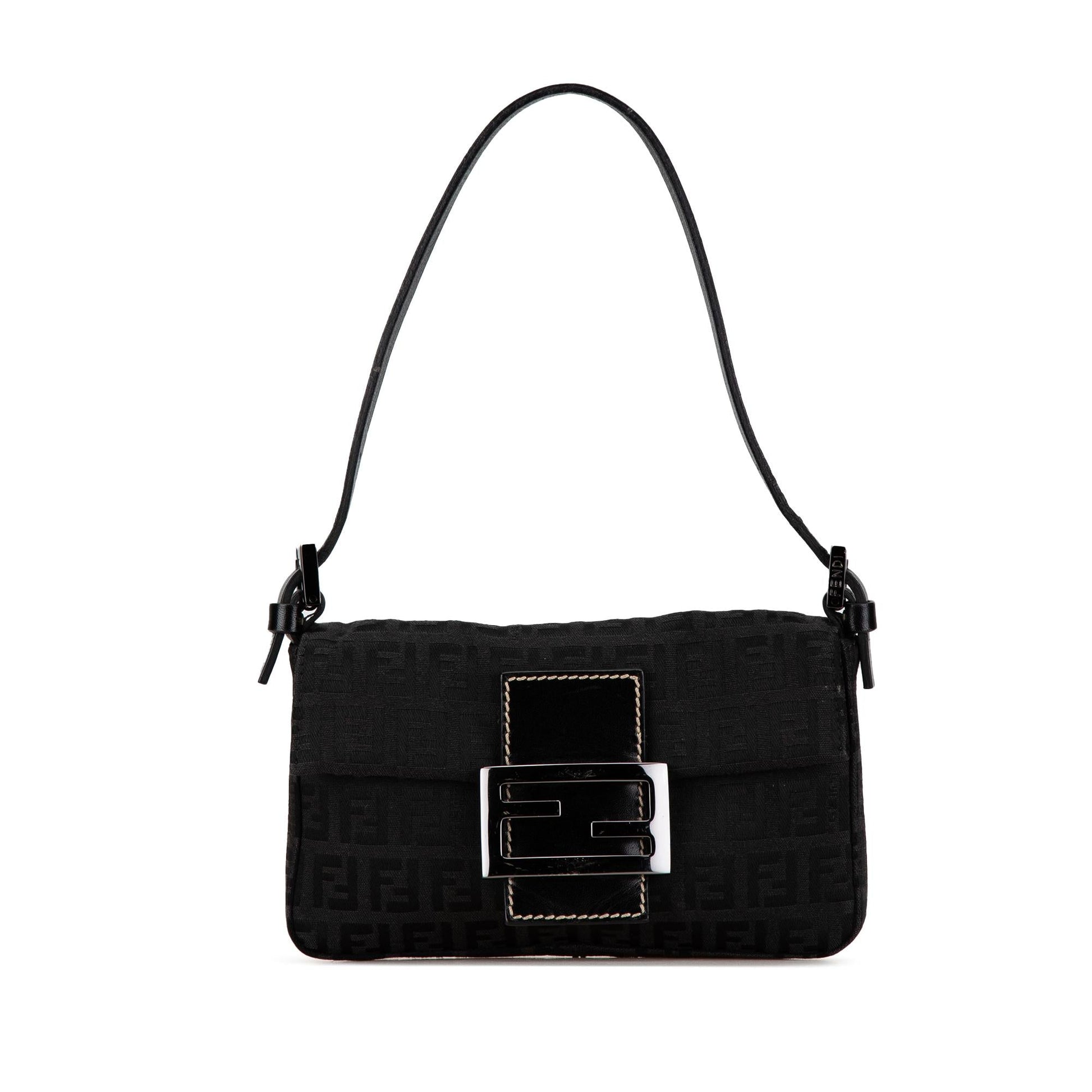 Fendi Zucchino Baguette Shg Mdjwam Shoulder Bag Canvas Mini