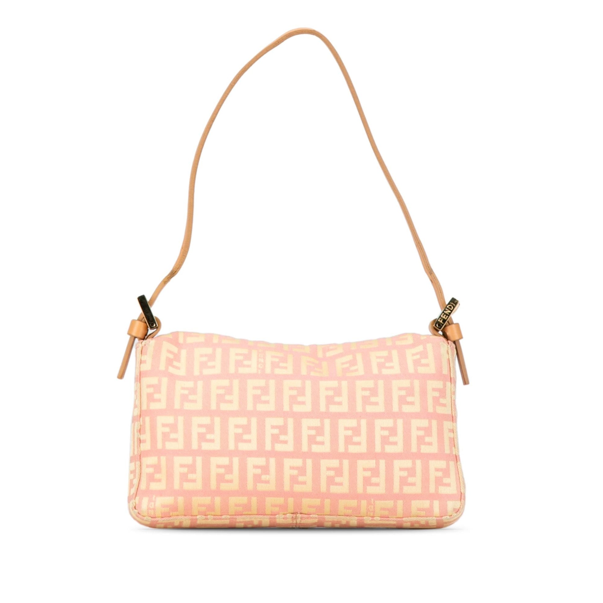 Fendi Zucchino Baguette Shoulder Bag Canvas Mini