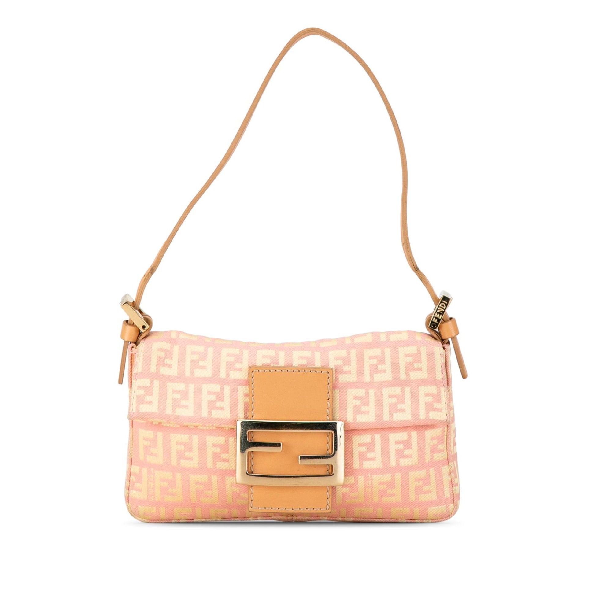 Fendi Zucchino Baguette Shoulder Bag Canvas Mini