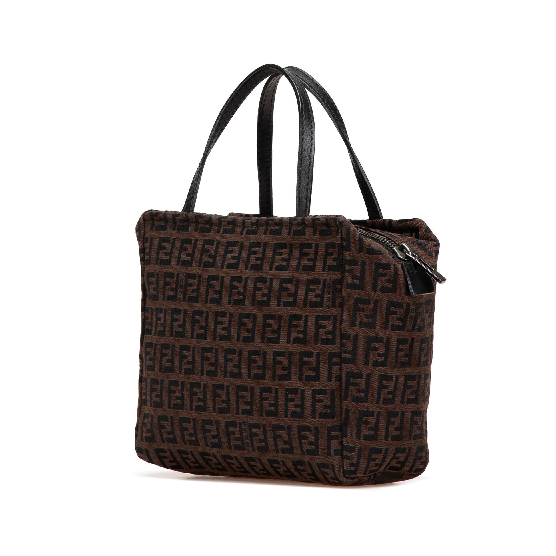 Fendi Zucchino Handbag Canvas Mini Satchel Bag Canvas Handbag 1