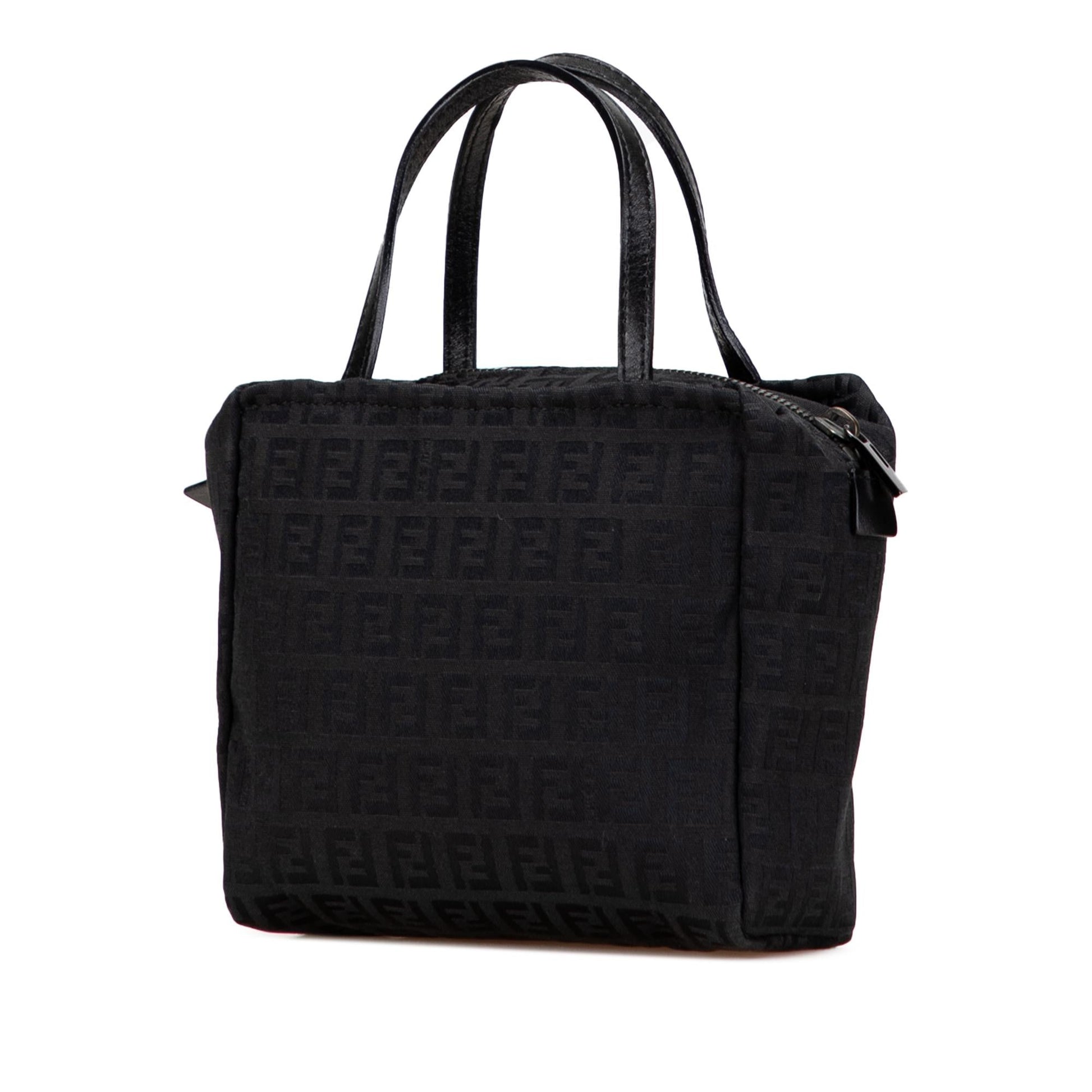 Fendi Zucchino Handbag Canvas Mini Satchel Bag