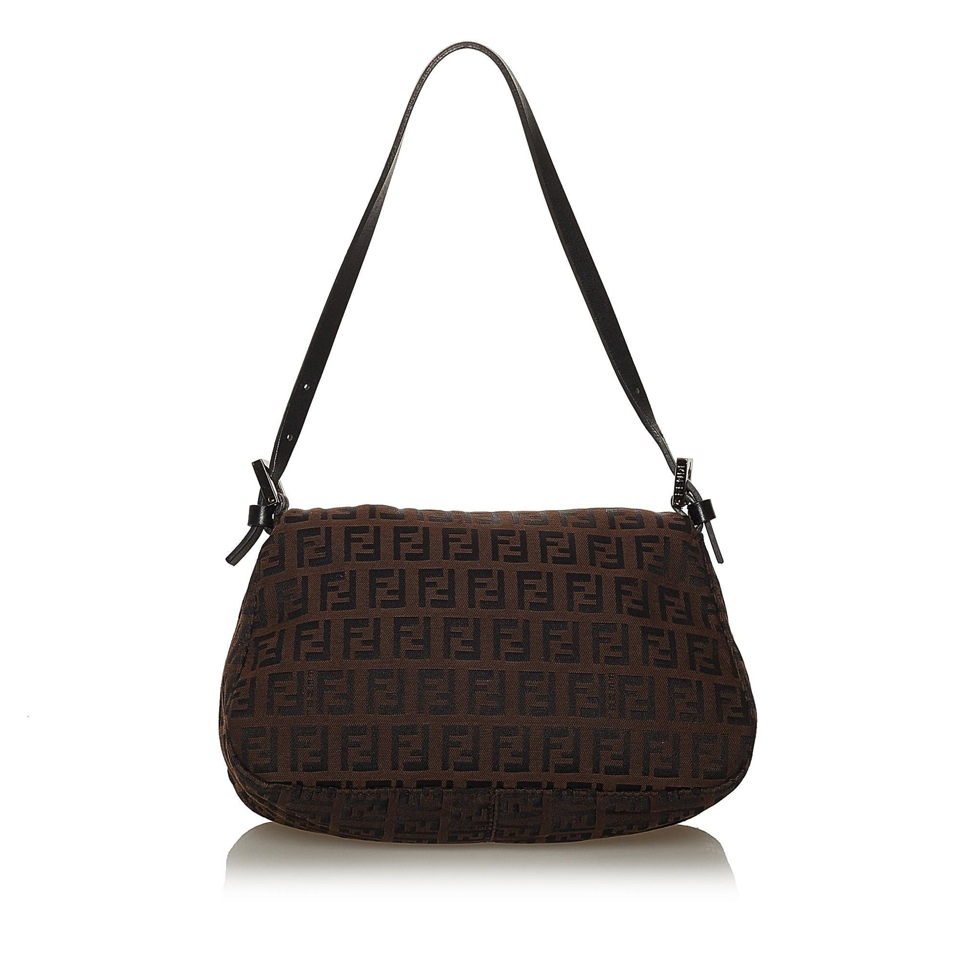 Fendi Zucchino Mamma Baguette Shg Handbag Canvas Mini Shoulder Bag