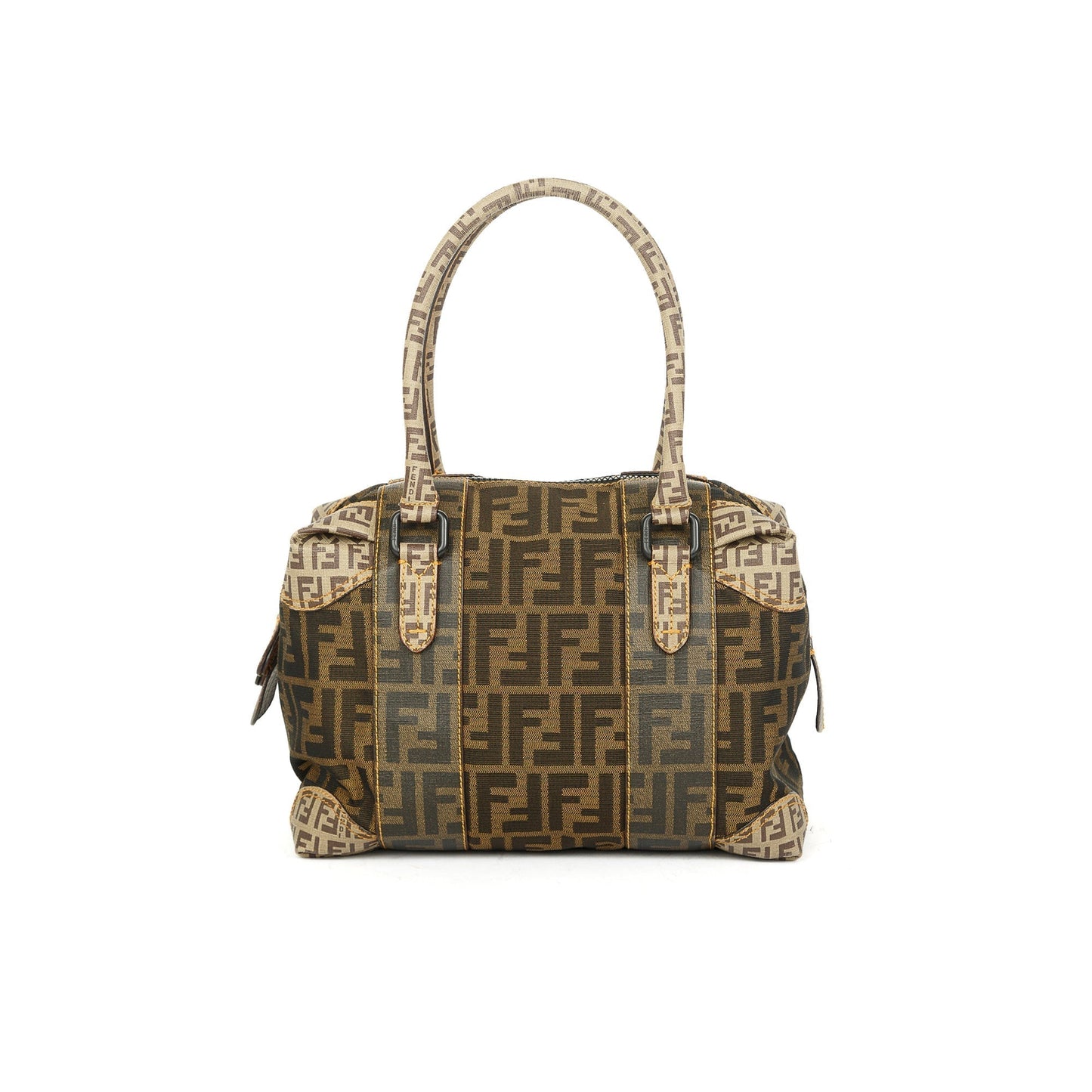 Fendi Mixed Media Boston Bag Travel Bag