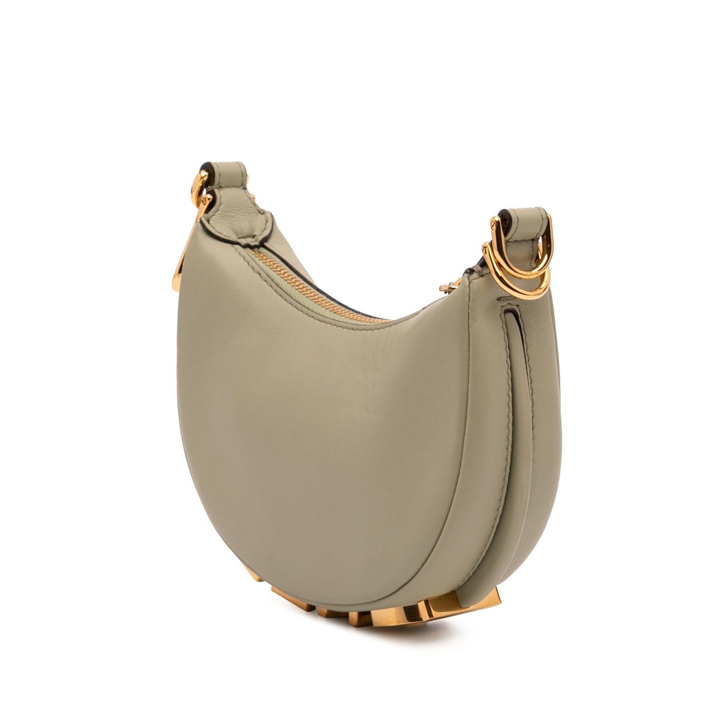 Fendi Nano graphy Hobo Leather Shoulder Bag