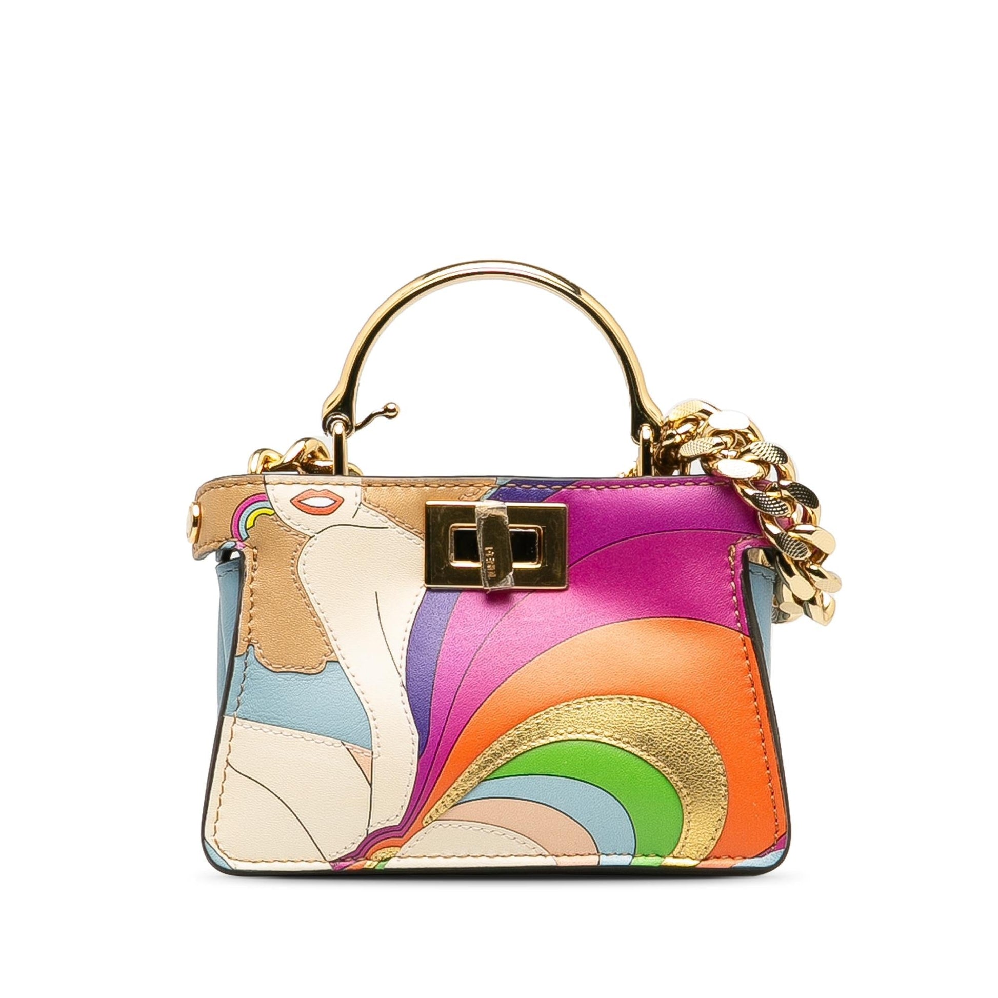 Fendi Nano Rainbow Inlay Peekaboo Satchel Satchel Bag