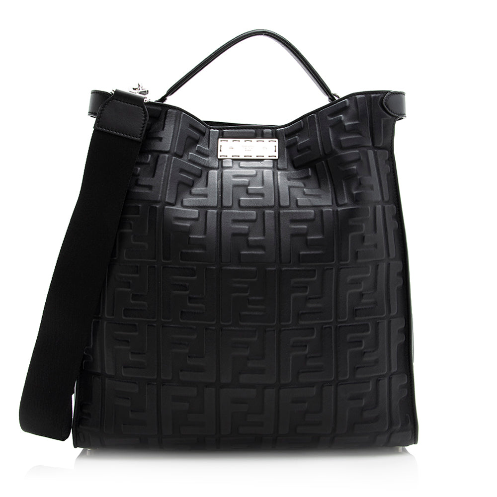 Fendi Nappa Ff Peekaboo Lite Bag Shf Embossed Crossbody Bag