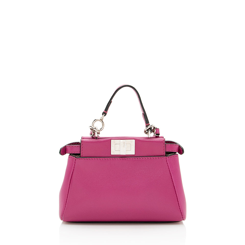 Fendi Nappa Peekaboo Shoulder Bag Shf Leather Micro