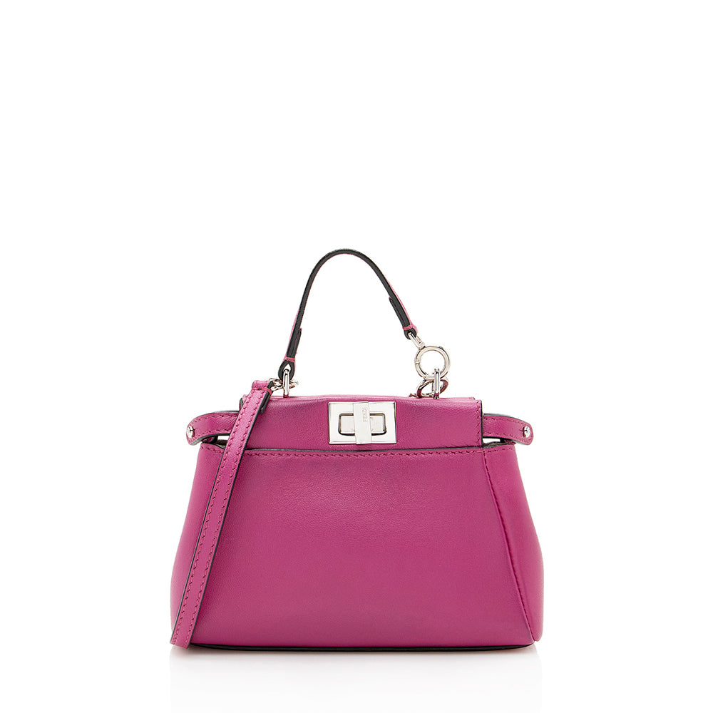 Fendi Nappa Peekaboo Shoulder Bag Shf Leather Micro