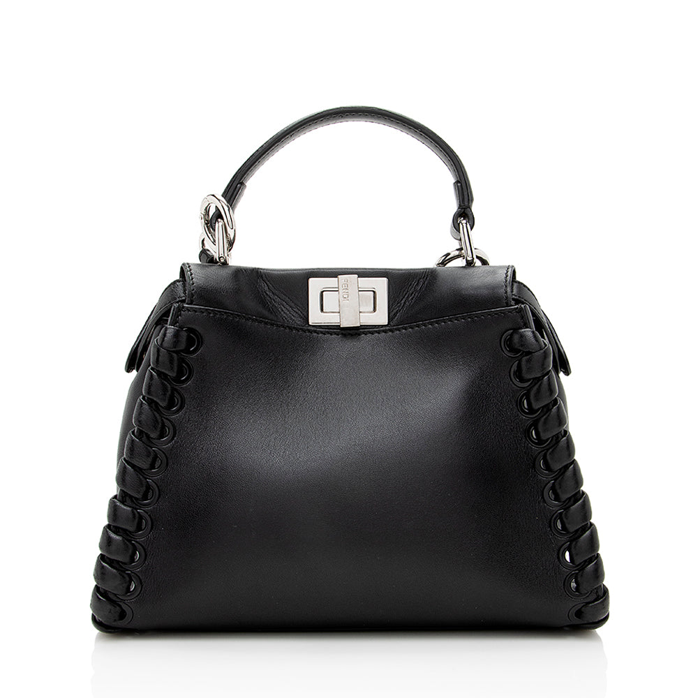 Fendi Nappa Whipstitch Peekaboo Shoulder Bag Shf Leather Mini