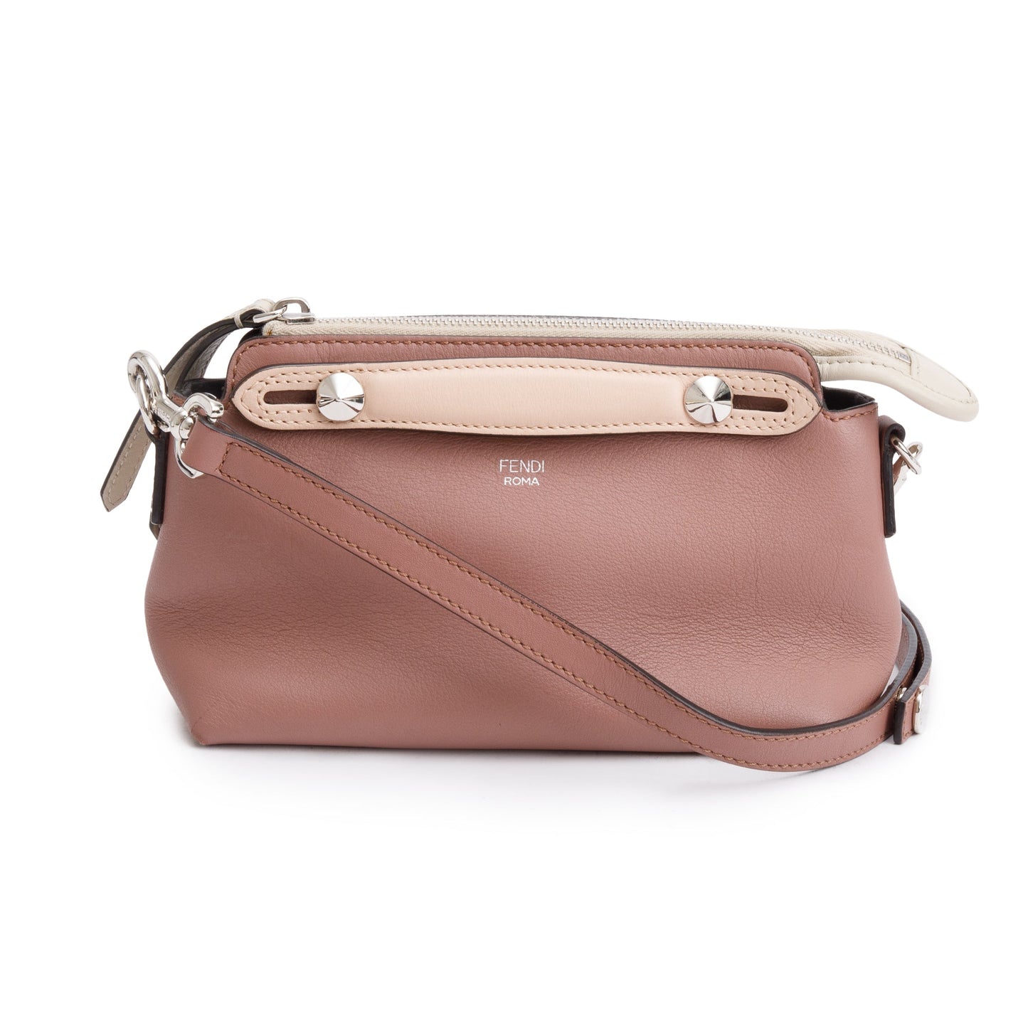 Fendi Neutral Vitello Dolce By The Way Boston Mini Travel Bag