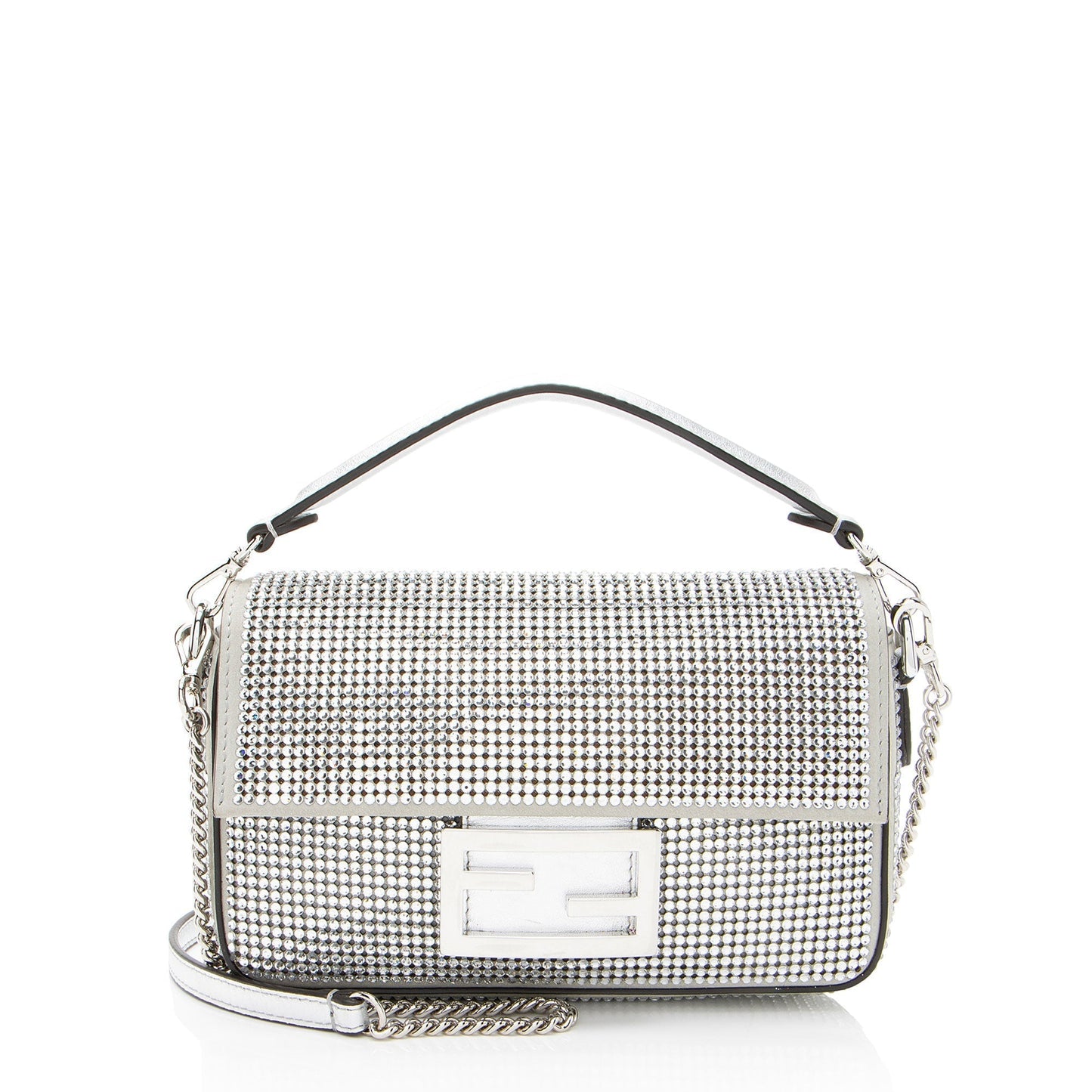 Fendi Nubuck Crystal Baguette Shf Euhxv9 Crossbody Bag Mini Shoulder Bag