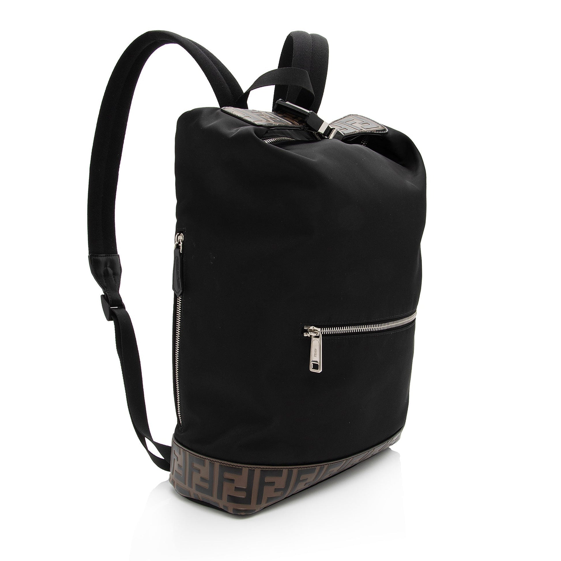 Fendi Ff Calfskin Santander Backpack Shf Fmxhgb Nylon Embossed Shoulder Bag