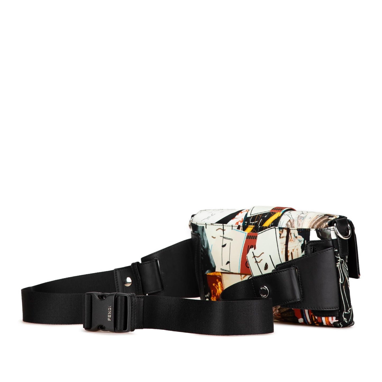 Fendi Karl Kollage Convertible Belt Baguette Handbag Nylon Convertible Belt Baguette