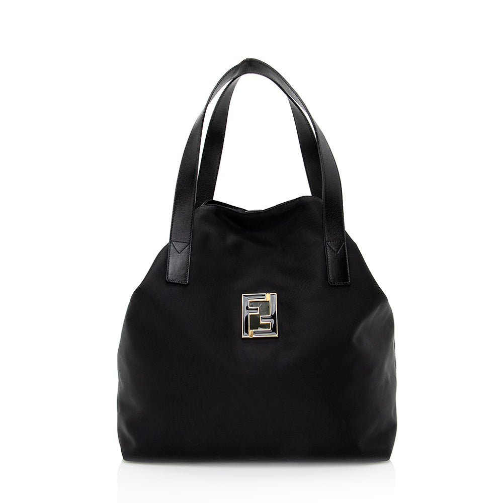 Fendi Tote Shf Nylon Small Logo Tote Bag