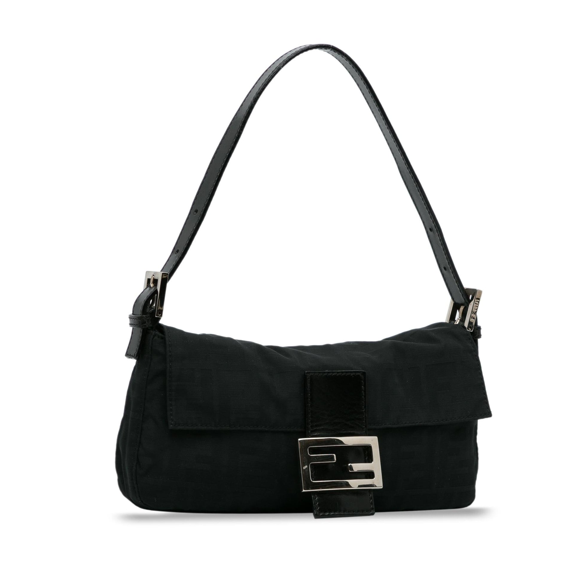 Fendi Zucca Mamma Baguette Shg Handbag Nylon Shoulder Bag