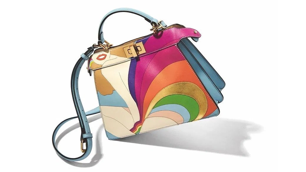 Fendi Iseeu Printed Bag Leather Travel Bag