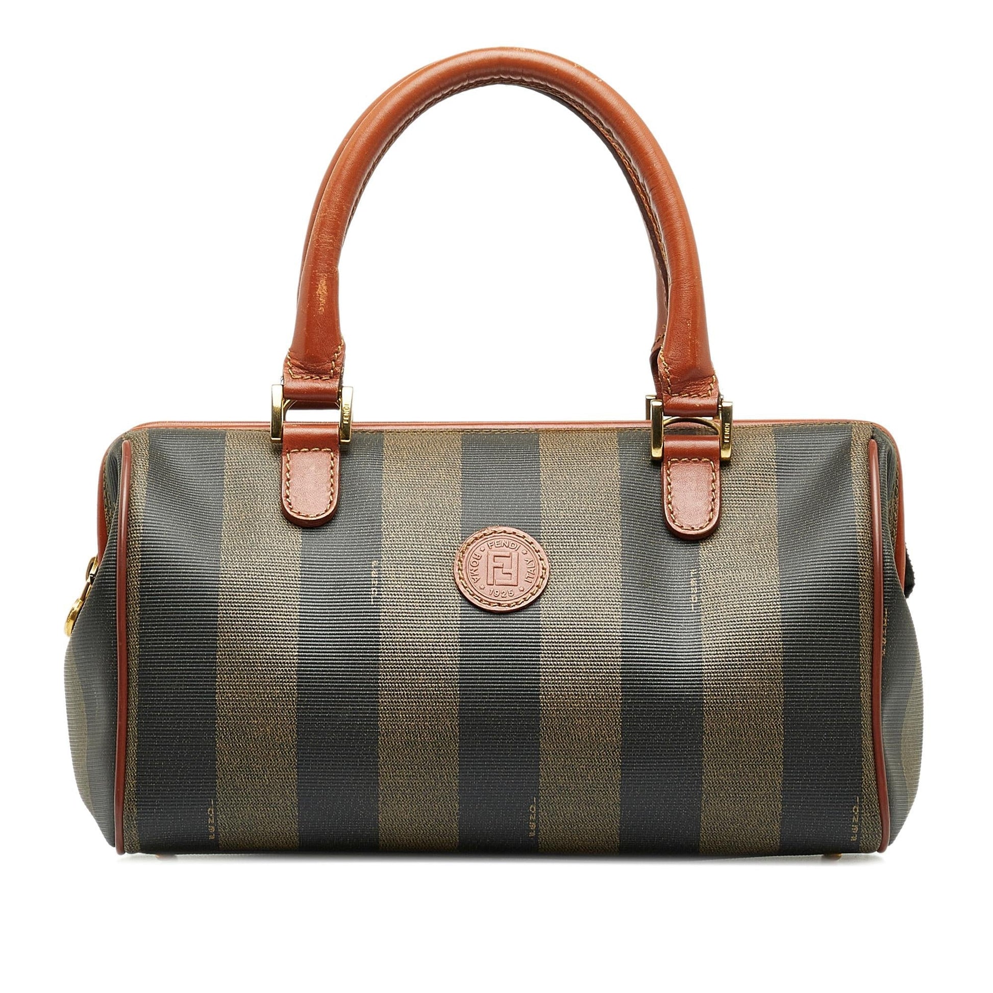 Fendi Pequin Boston Shg W15Inw Satchel Bag
