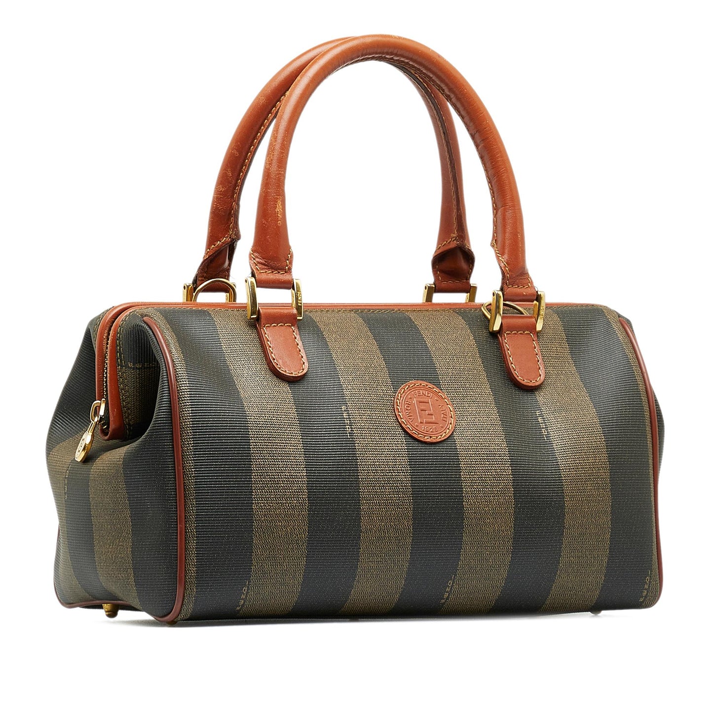 Fendi Pequin Boston Shg W15Inw Satchel Bag