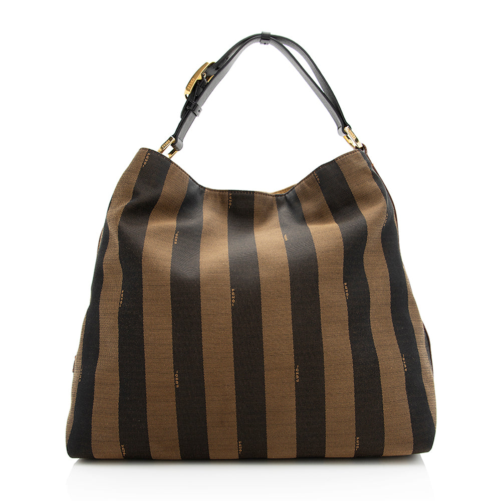 Fendi Pequin Hobo Shf Canvas Shoulder Bag