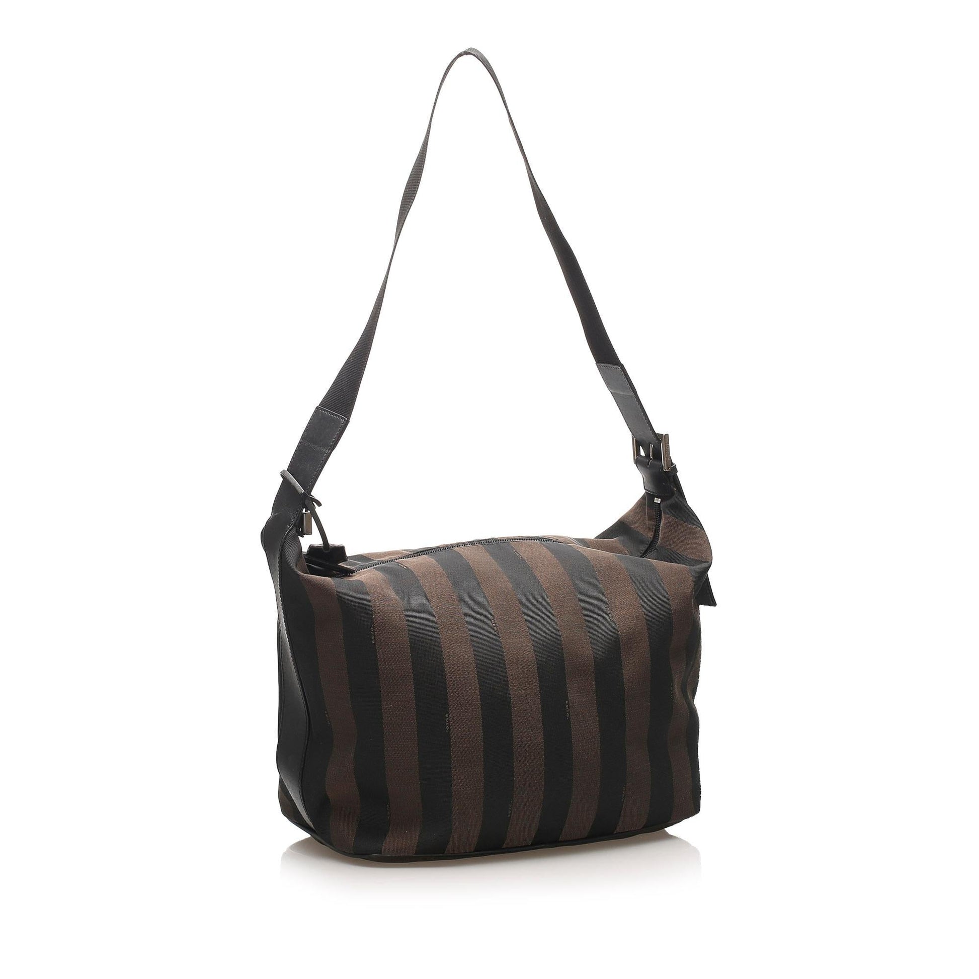 Fendi Pequin Shoulder Bag Shg Canvas