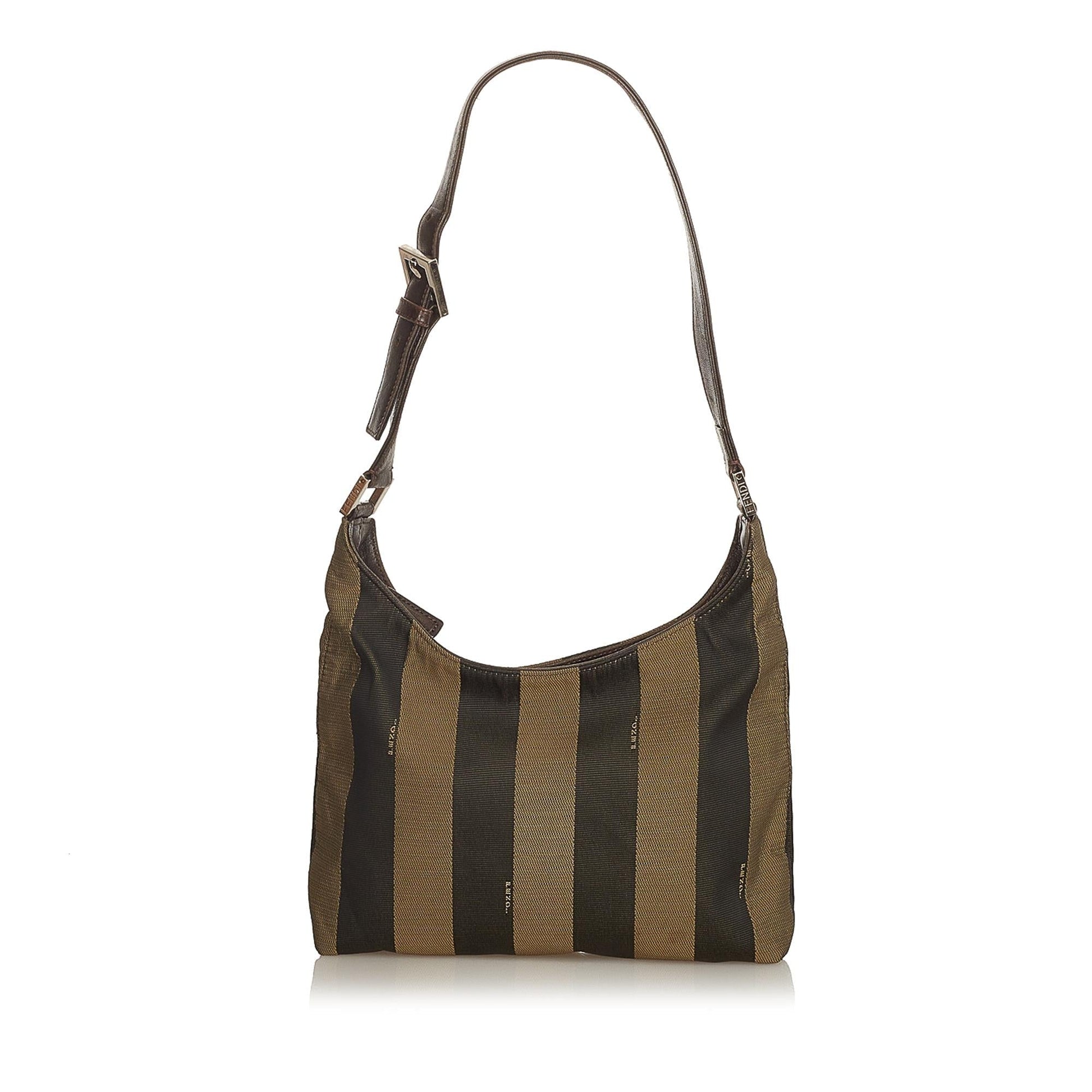 Fendi Pequin Shoulder Bag Shg Canvas Bag Shg 25161
