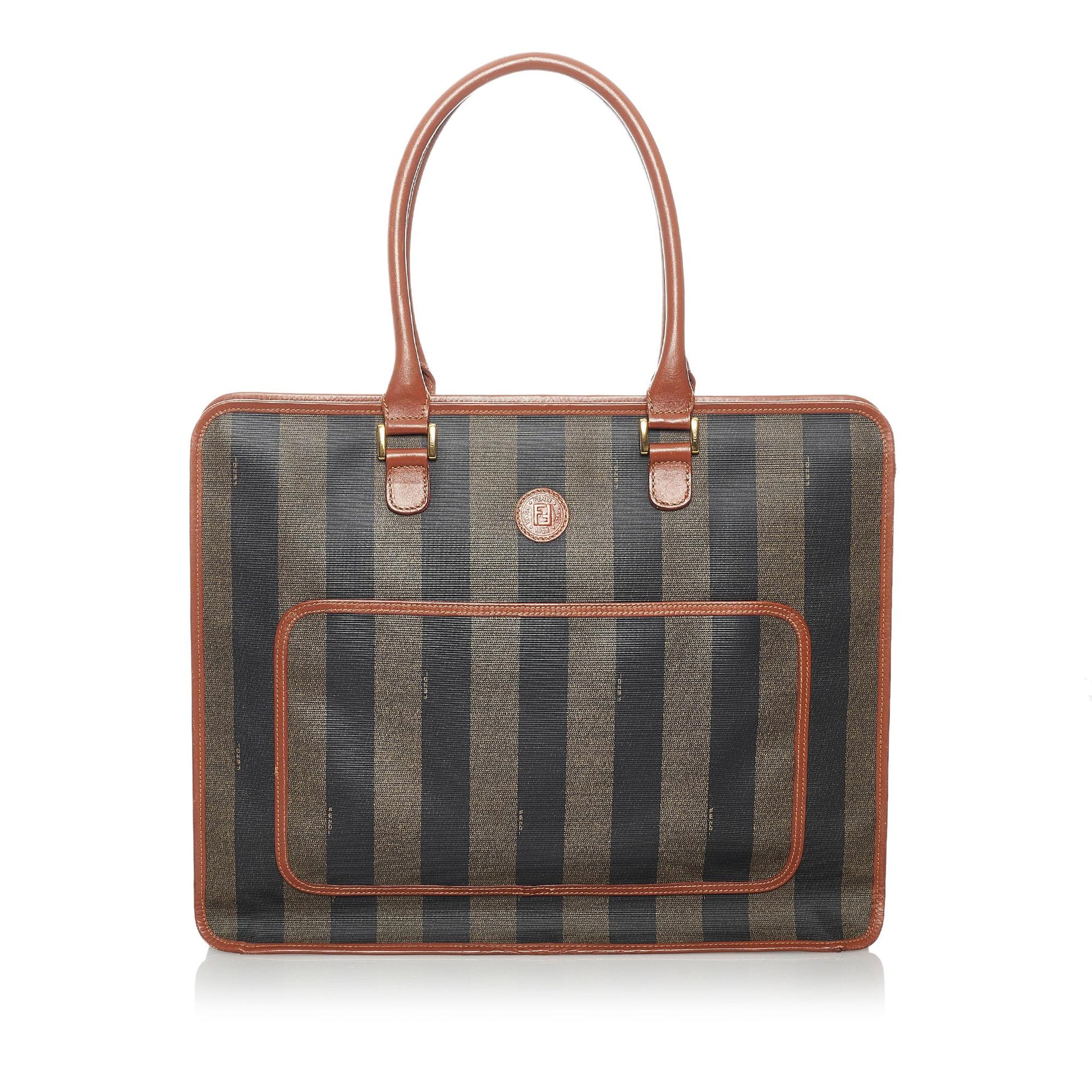 Fendi Pequin Tote Bag Shg Canvas