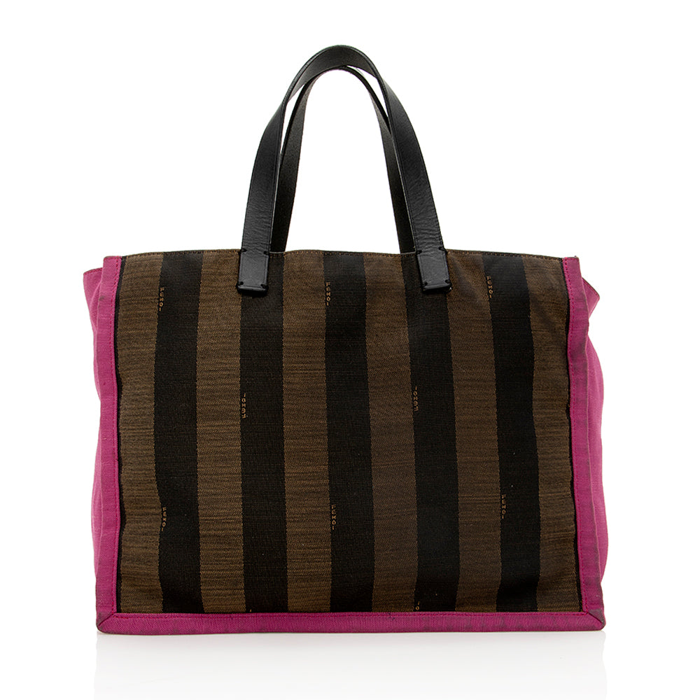 Fendi Pequin Tote Shf Canvas Tote Bag