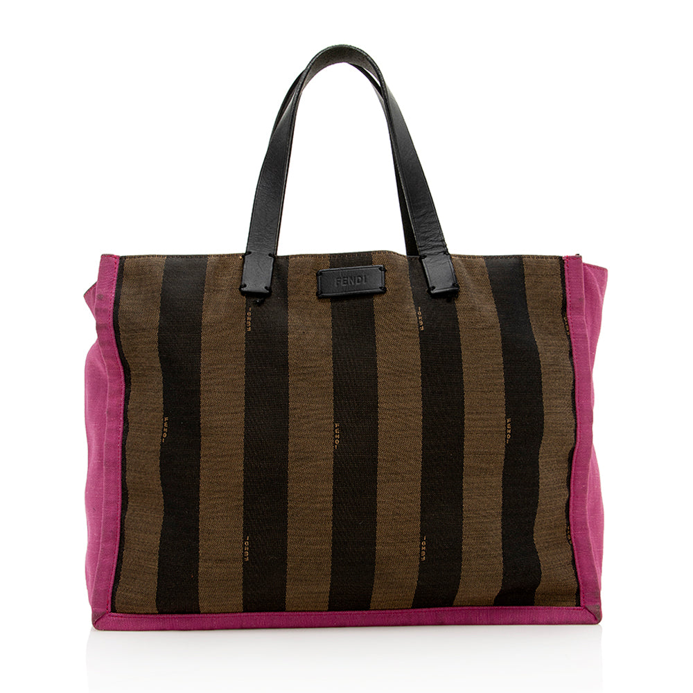Fendi Pequin Tote Shf Canvas Tote Bag