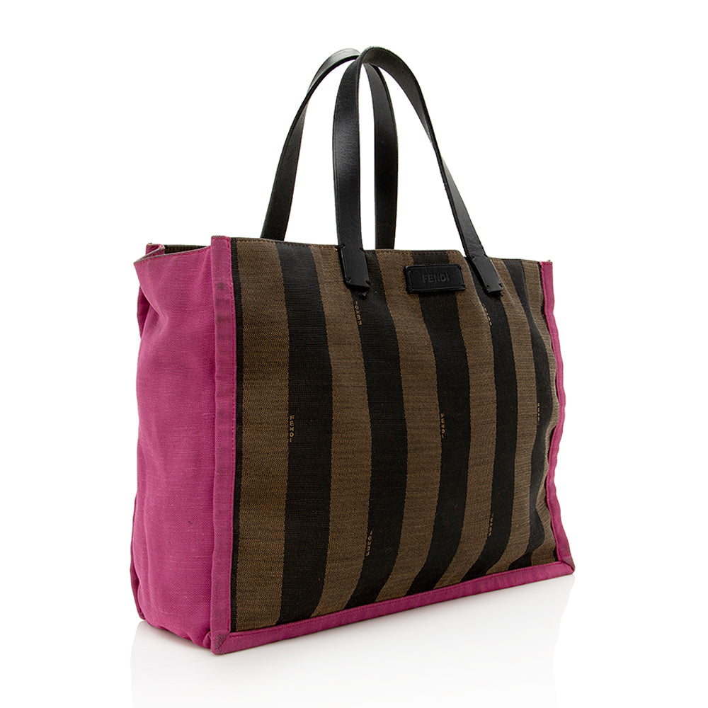 Fendi Pequin Tote Shf Canvas Tote Bag