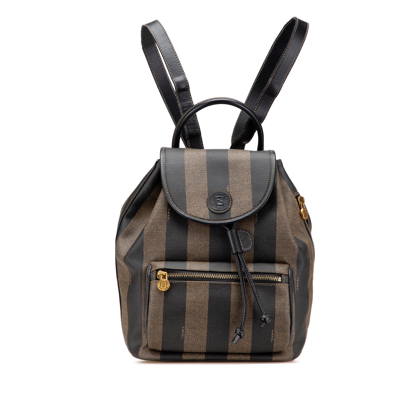 Fendi Pequin Coated Drawstring Backpack Canvas Canvas Drawstring Backpack