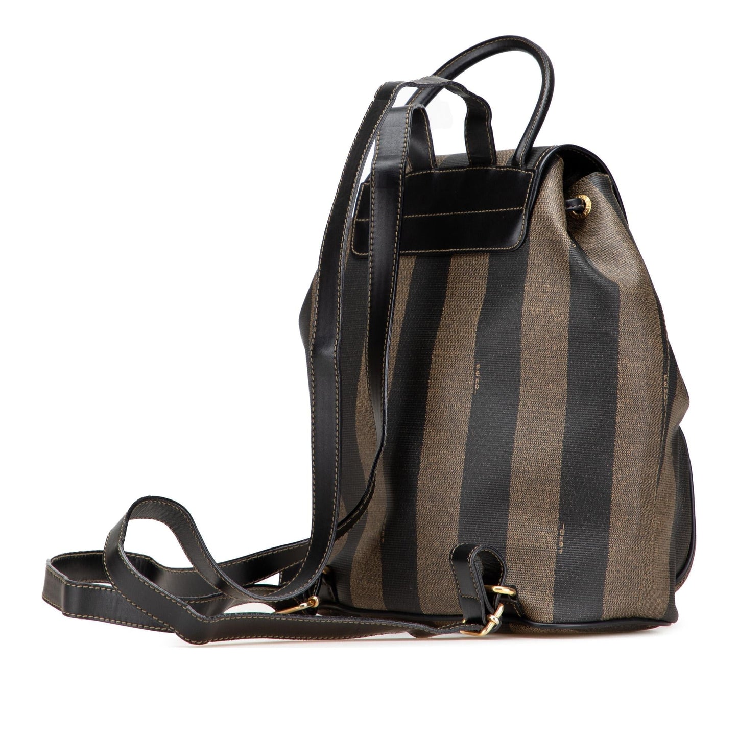 Fendi Pequin Coated Drawstring Backpack Canvas Canvas Drawstring Backpack