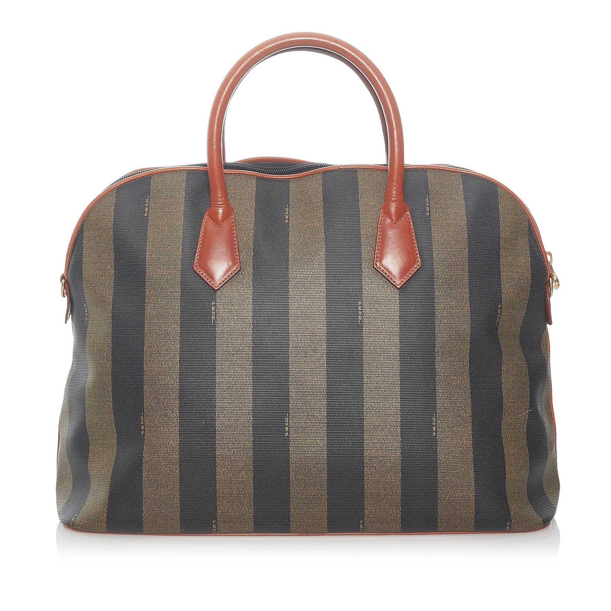 Fendi Pequin Handbag Shg Satchel Bag