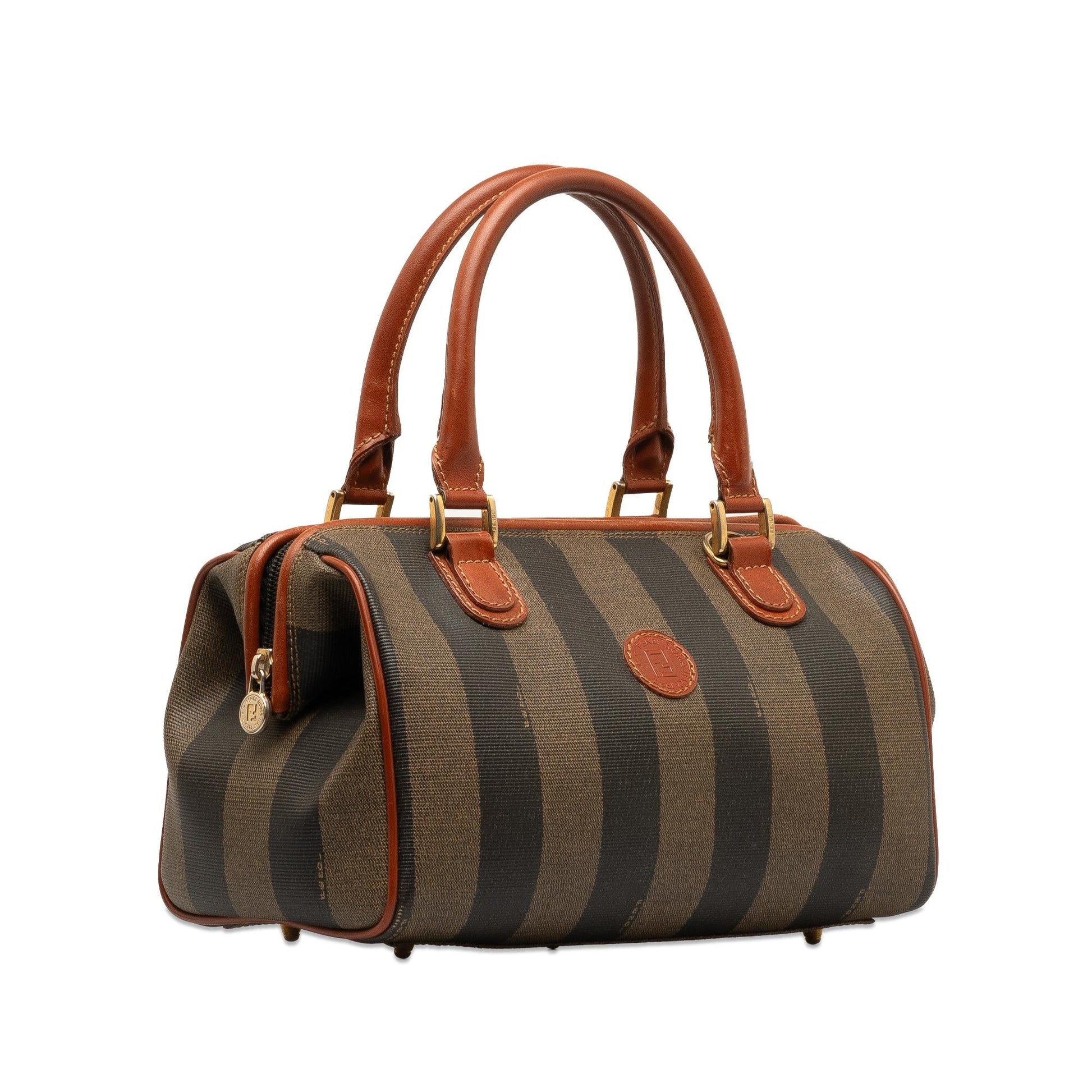 Fendi Pequin Handbag Shg M85B5A Satchel Bag