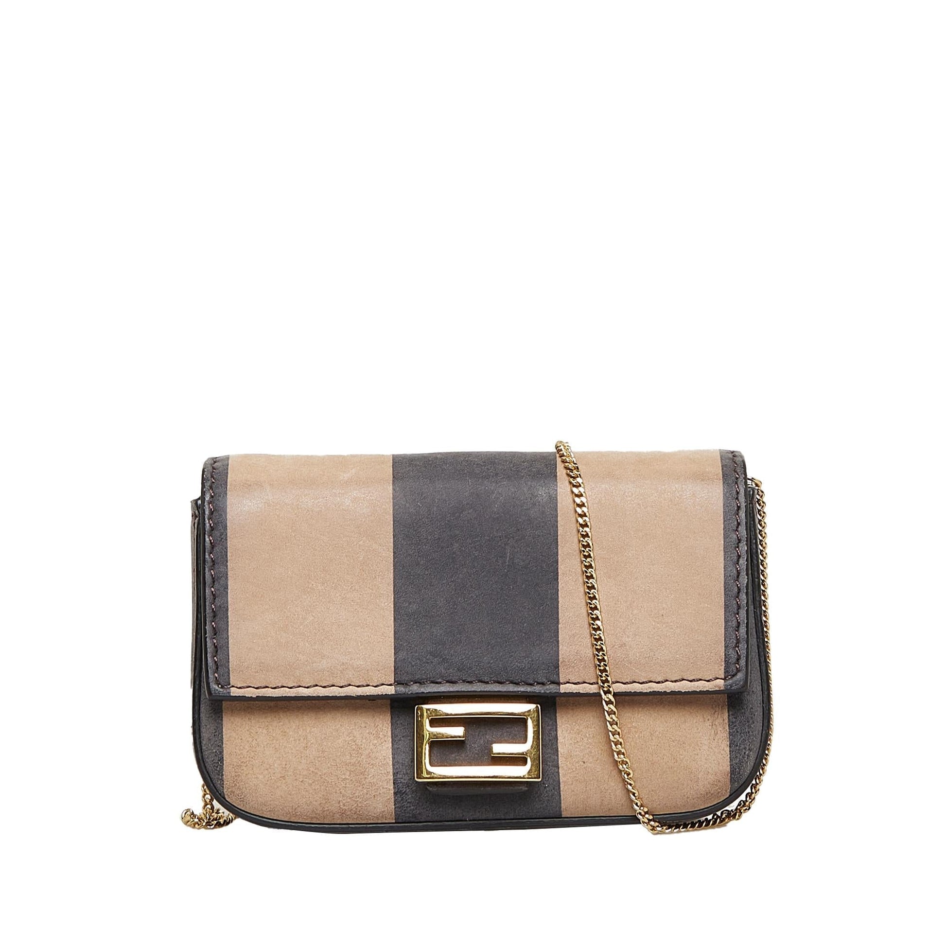 Fendi Pequin Nano Baguette Shg Rtcldh Crossbody Bag Shoulder Bag