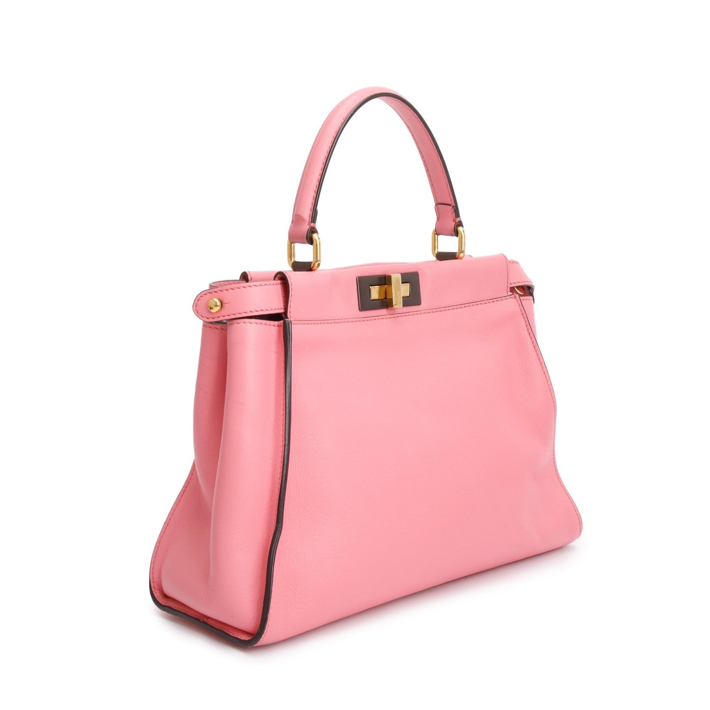Fendi Calfskin Peekaboo Bag Leather Pink Travel Bag