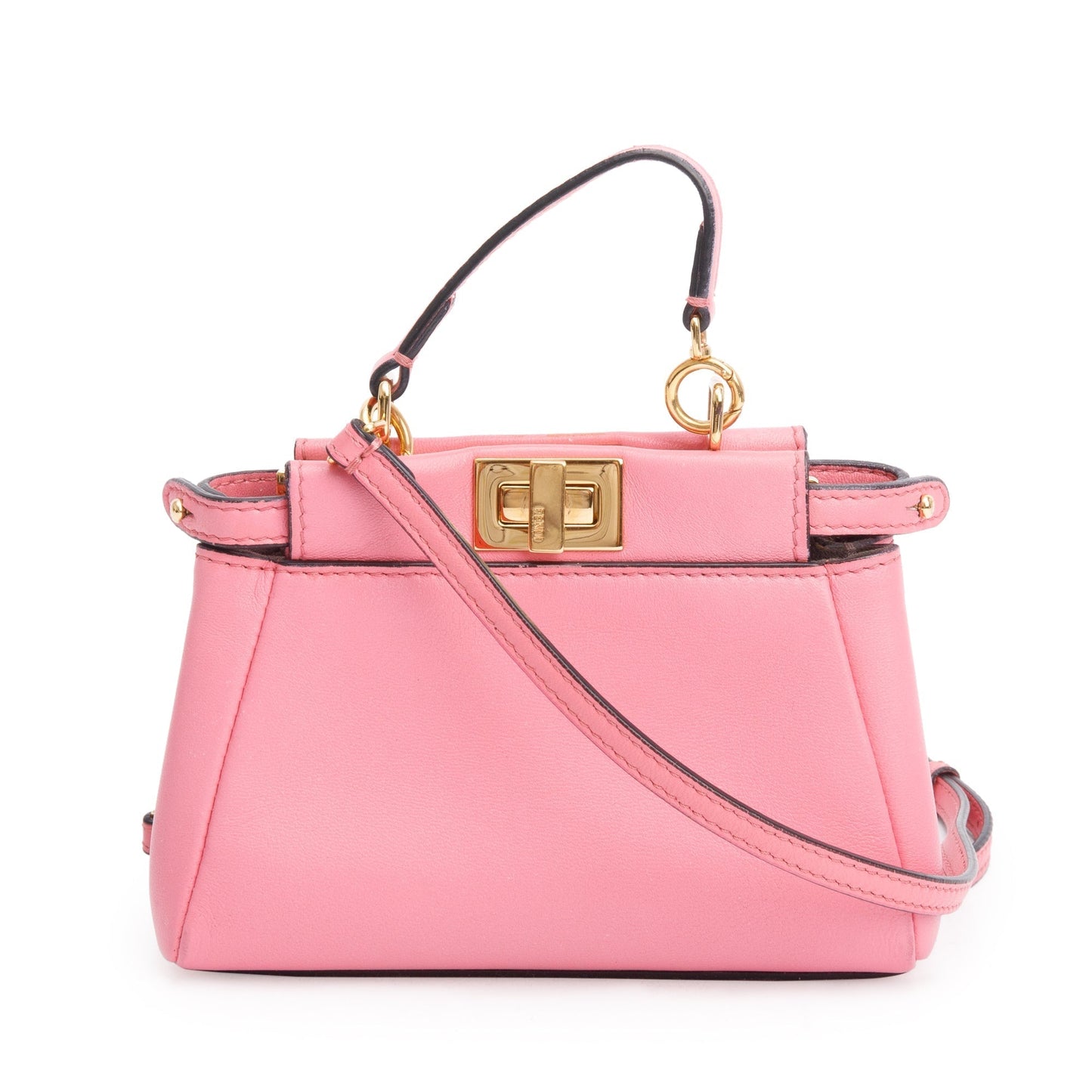 Fendi Micro Peekaboo Bag Leather Pink Travel Bag