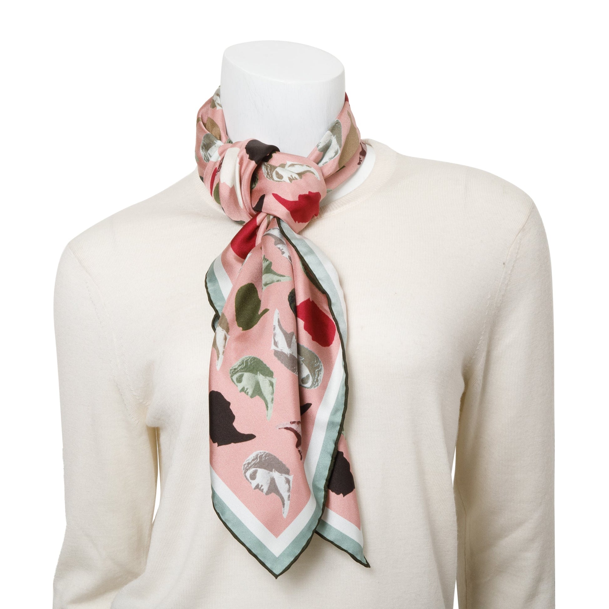 Fendi Multicolor Print Silk Foulard Travel Bag Pink