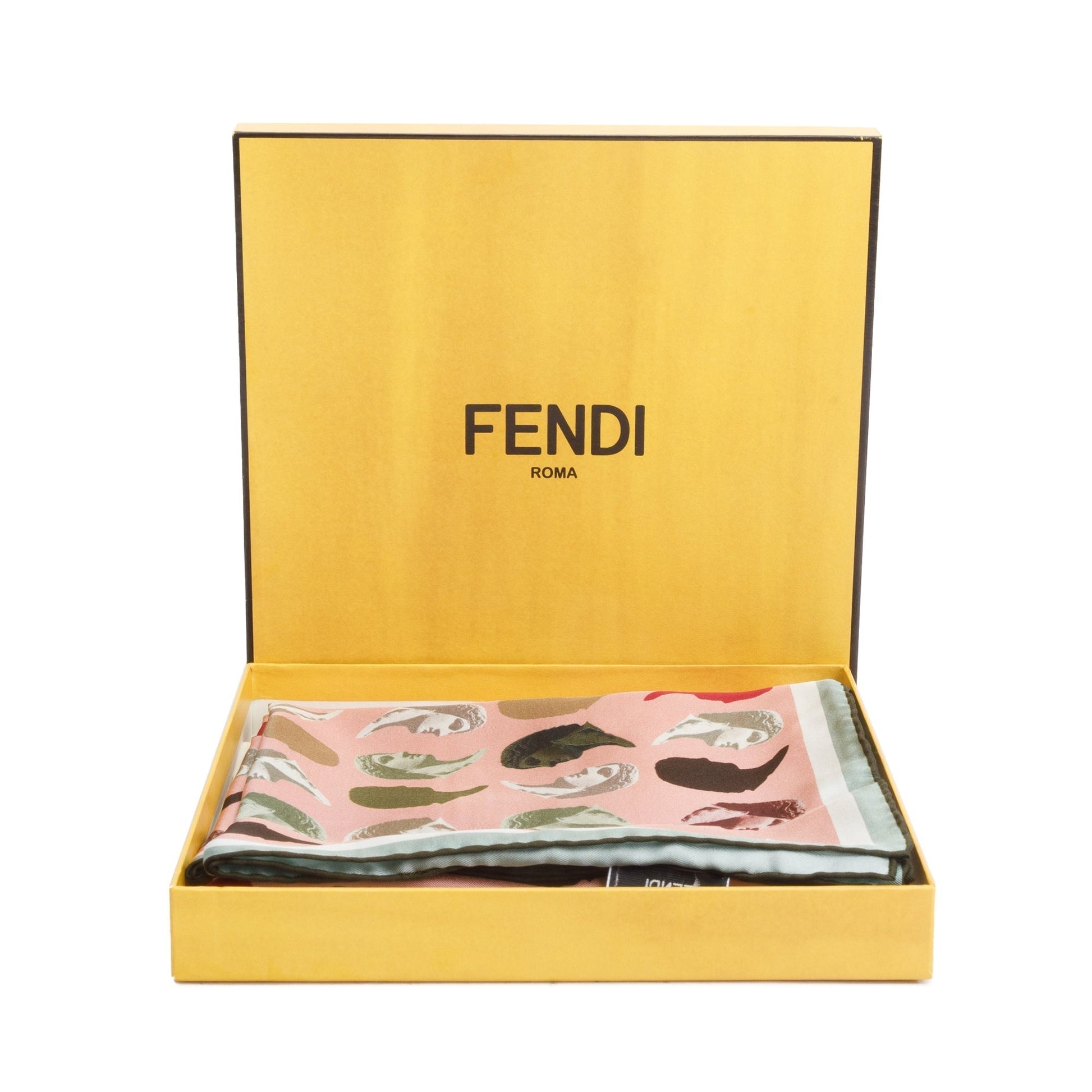 Fendi Multicolor Print Silk Foulard Travel Bag Pink