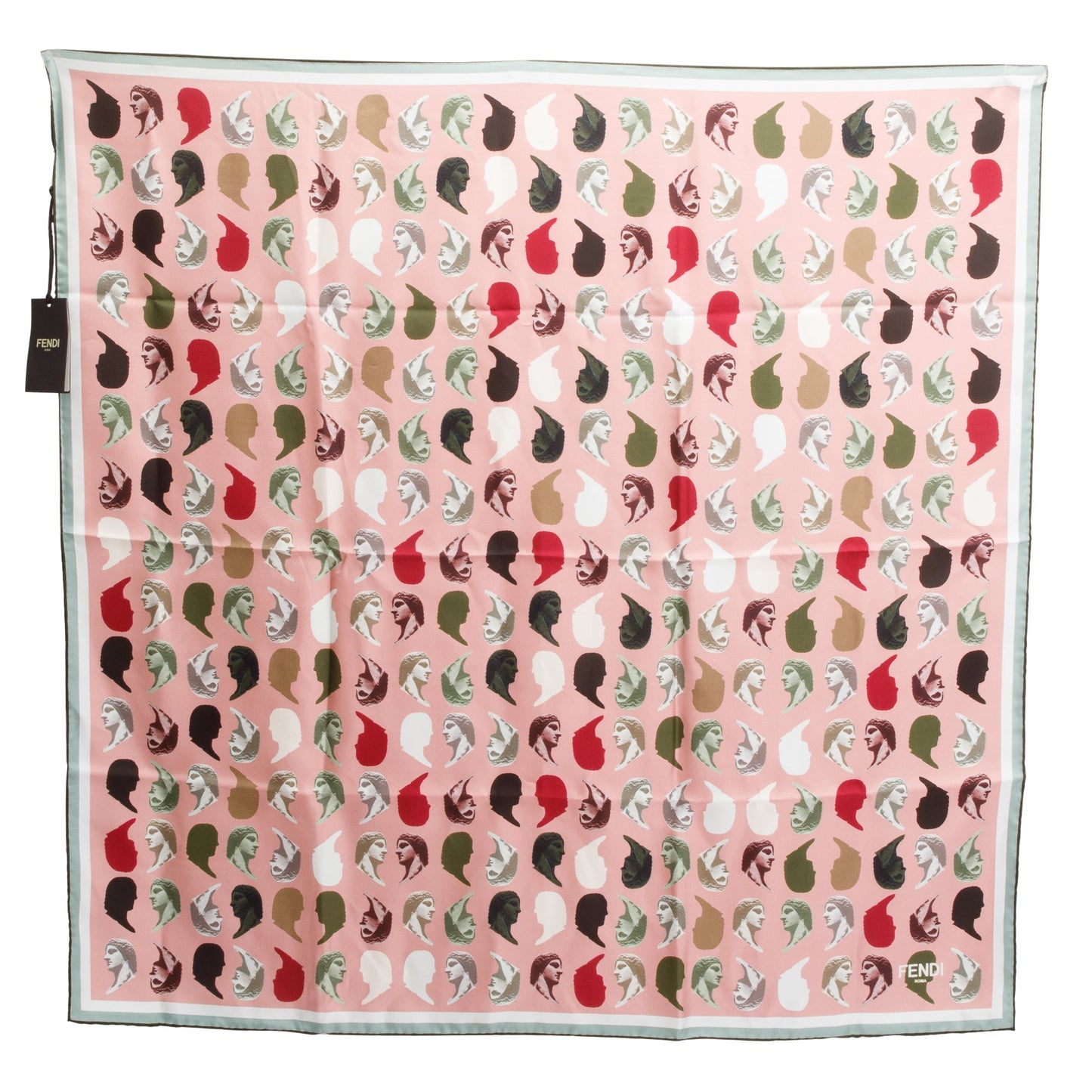 Fendi Multicolor Print Silk Foulard Travel Bag Pink