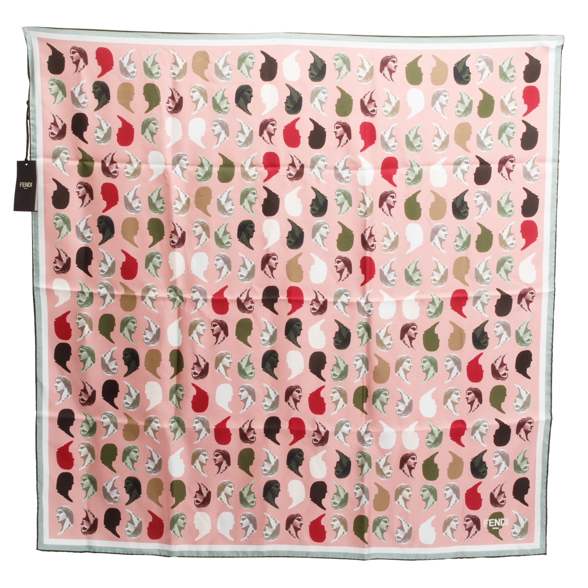 Fendi Multicolor Print Silk Foulard Travel Bag Pink