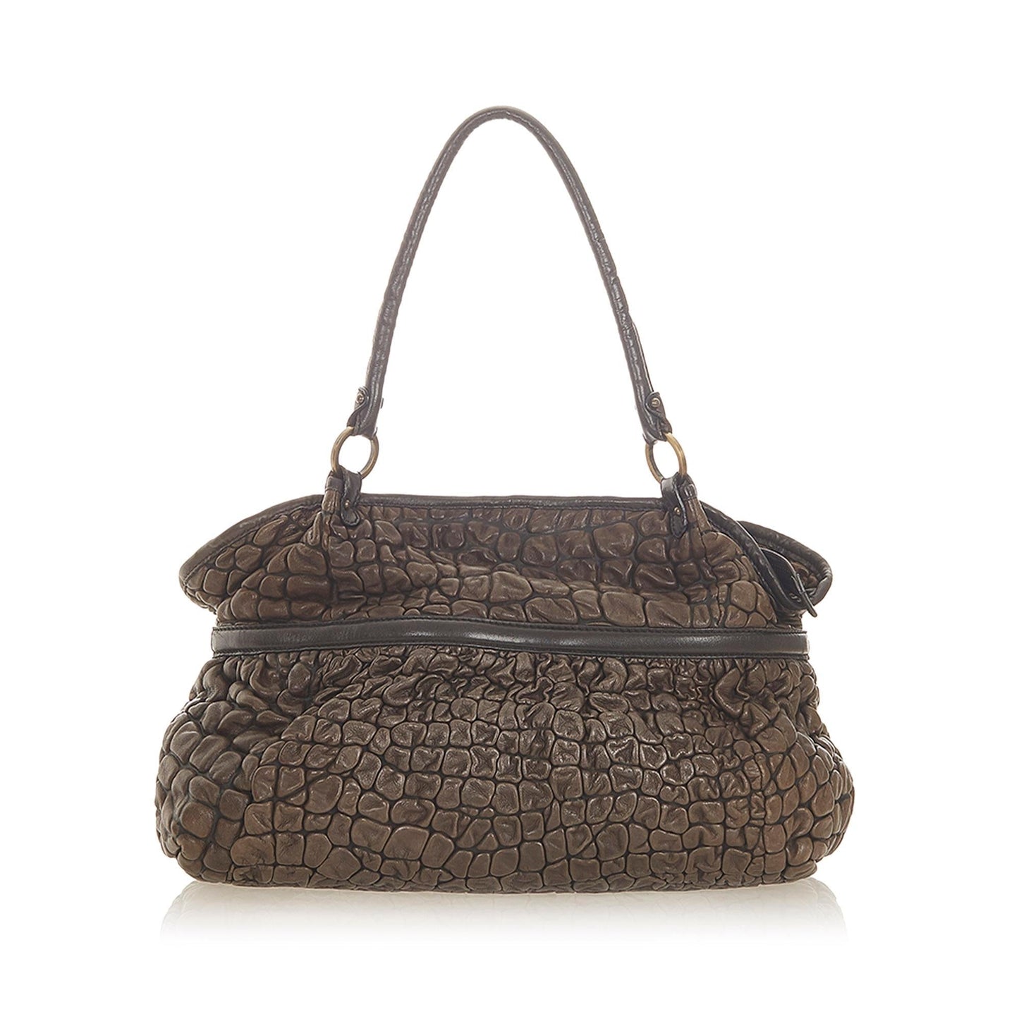 Fendi Puckered Bubble Chef Shoulder Bag Shg Leather