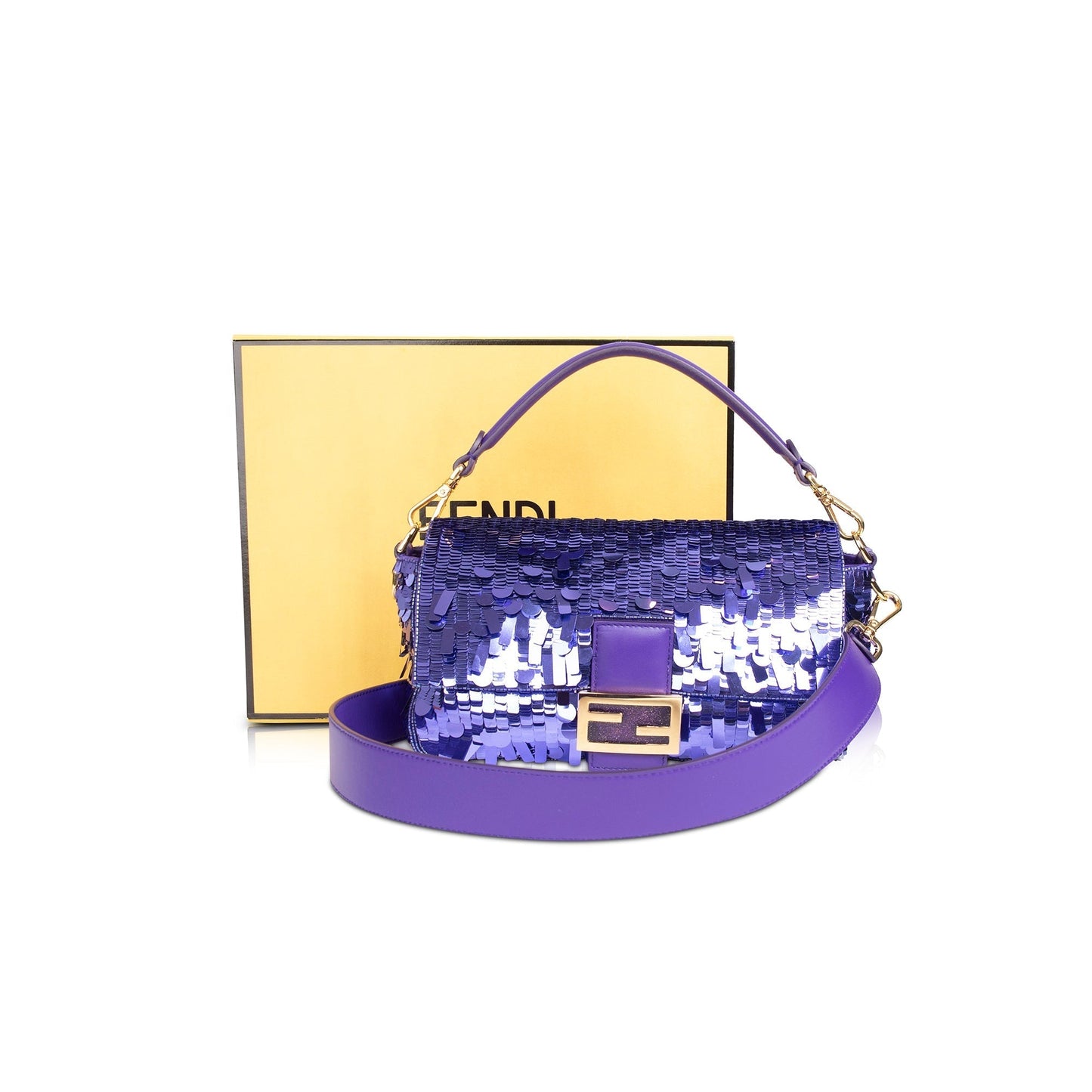 Fendi Purple Sequined Baguette Bag Travel Bag