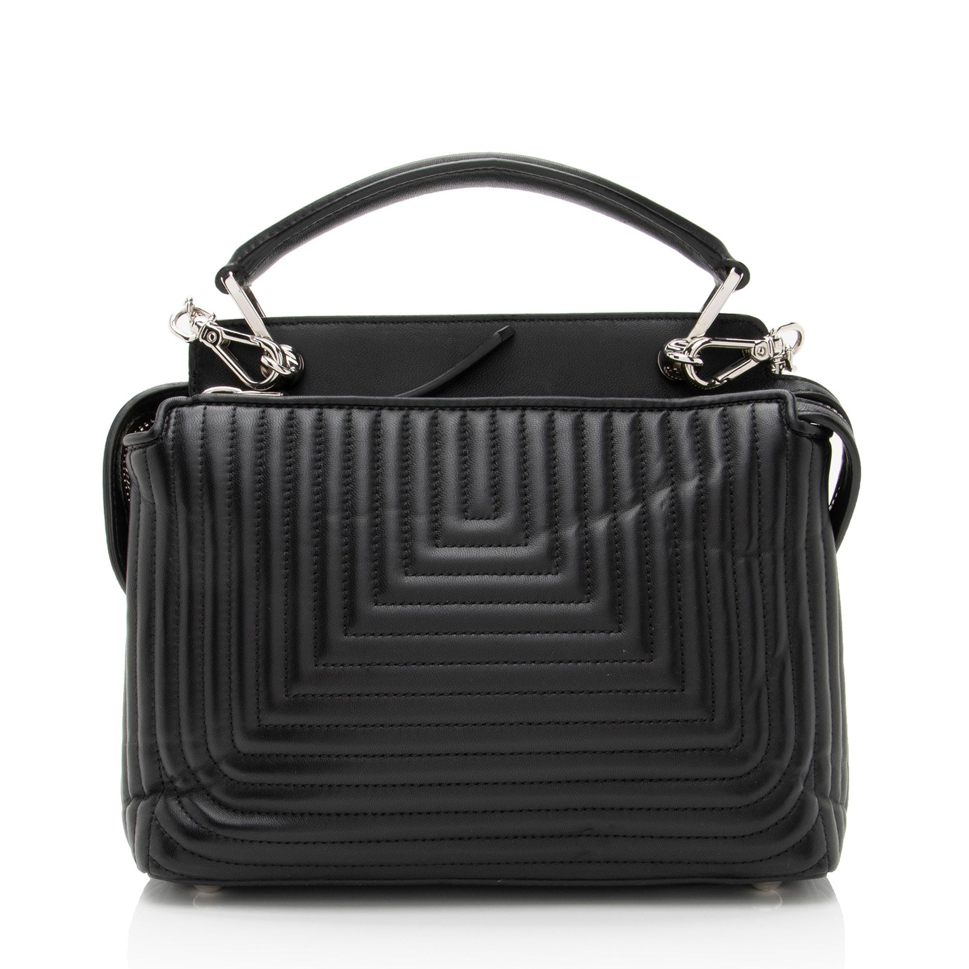 Fendi Dotcom Shoulder Bag Leather Quilted Small