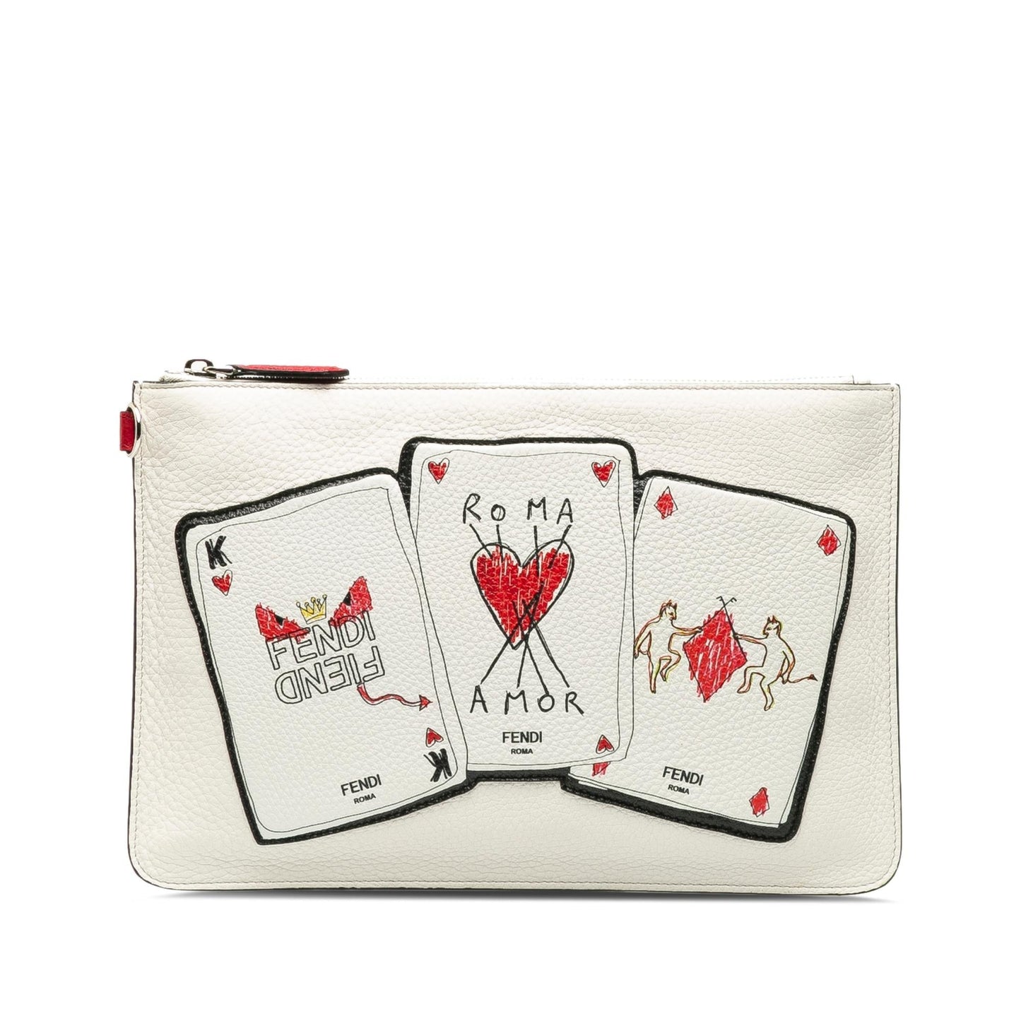 Fendi Roma Playing Cards Clutch Shg 34Tr8X Zip Clutch Bag